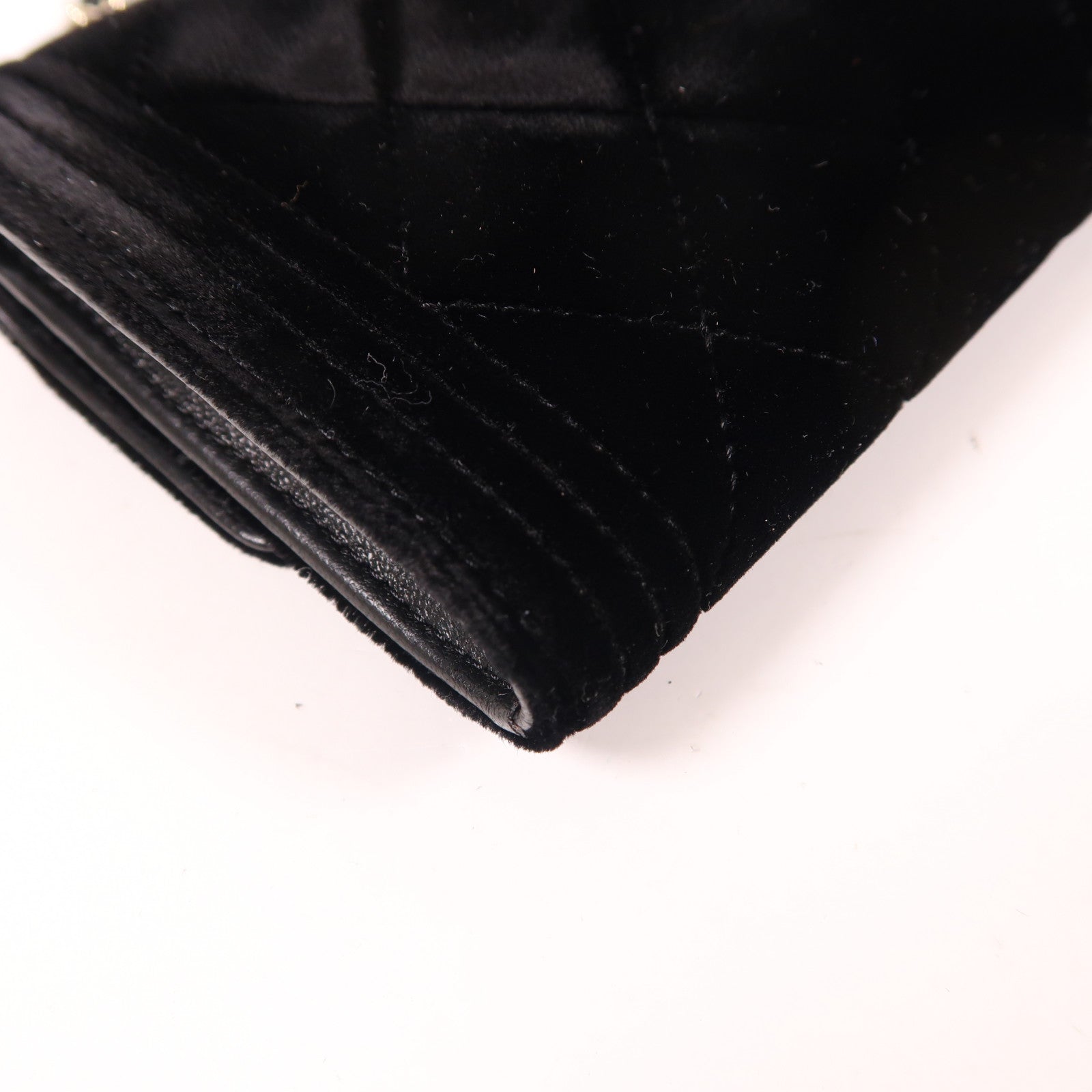 CHANEL CC GHW Chain Shoulder Bag Velvet Black