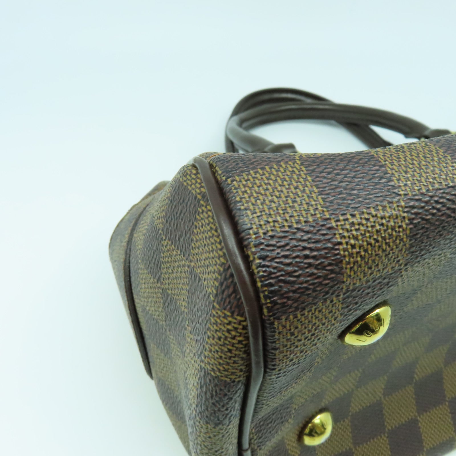 LOUIS VUITTON 【激減優惠】Damier Ebene Duomo金扣手挽袋啡色