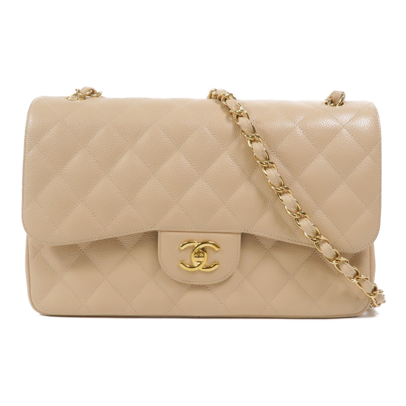CHANEL 牛皮皮革Large Classic鏈帶肩背袋
