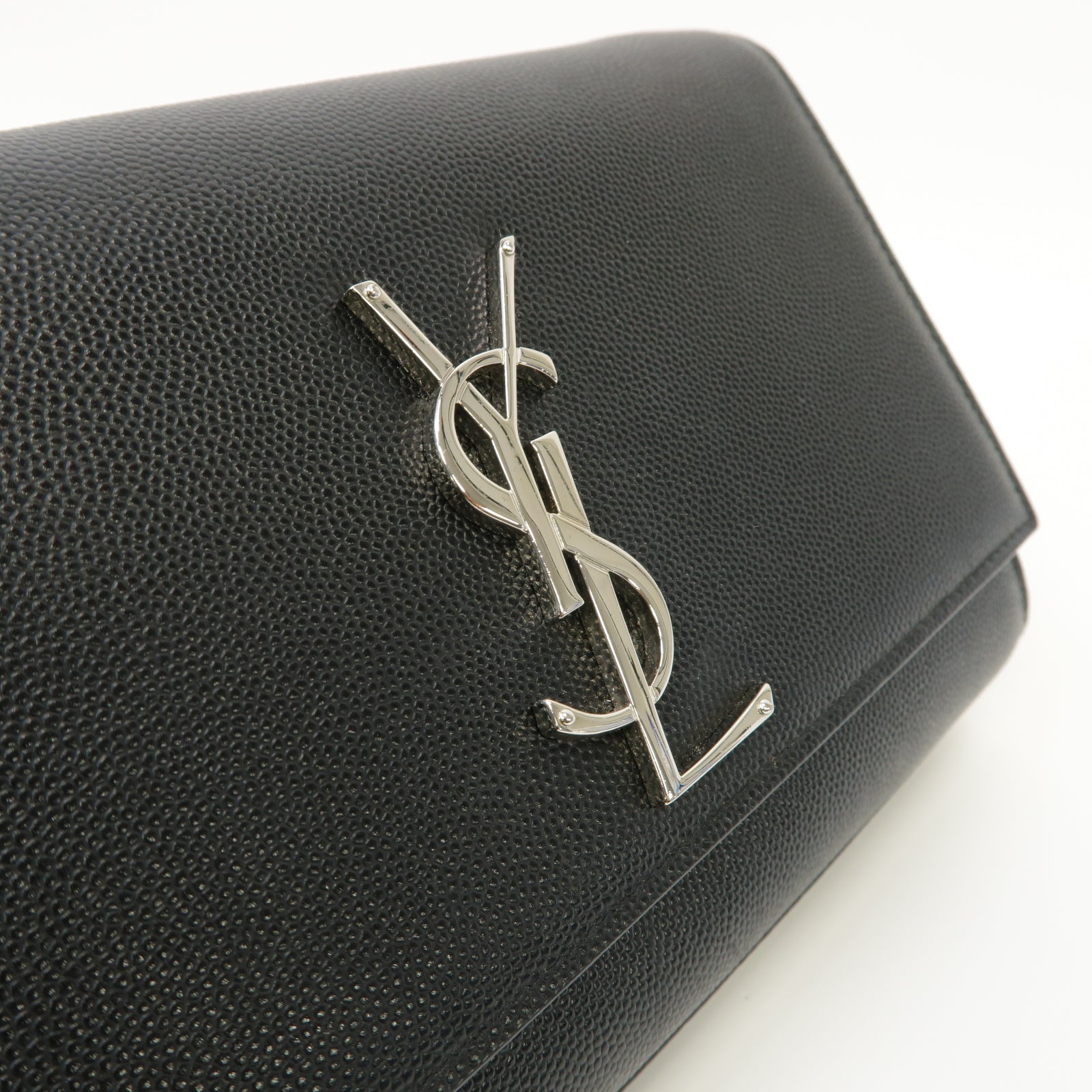 YVES SAINT LAURENT 牛皮皮革Kate Chain Shoulder Bag銀扣鏈帶肩背袋