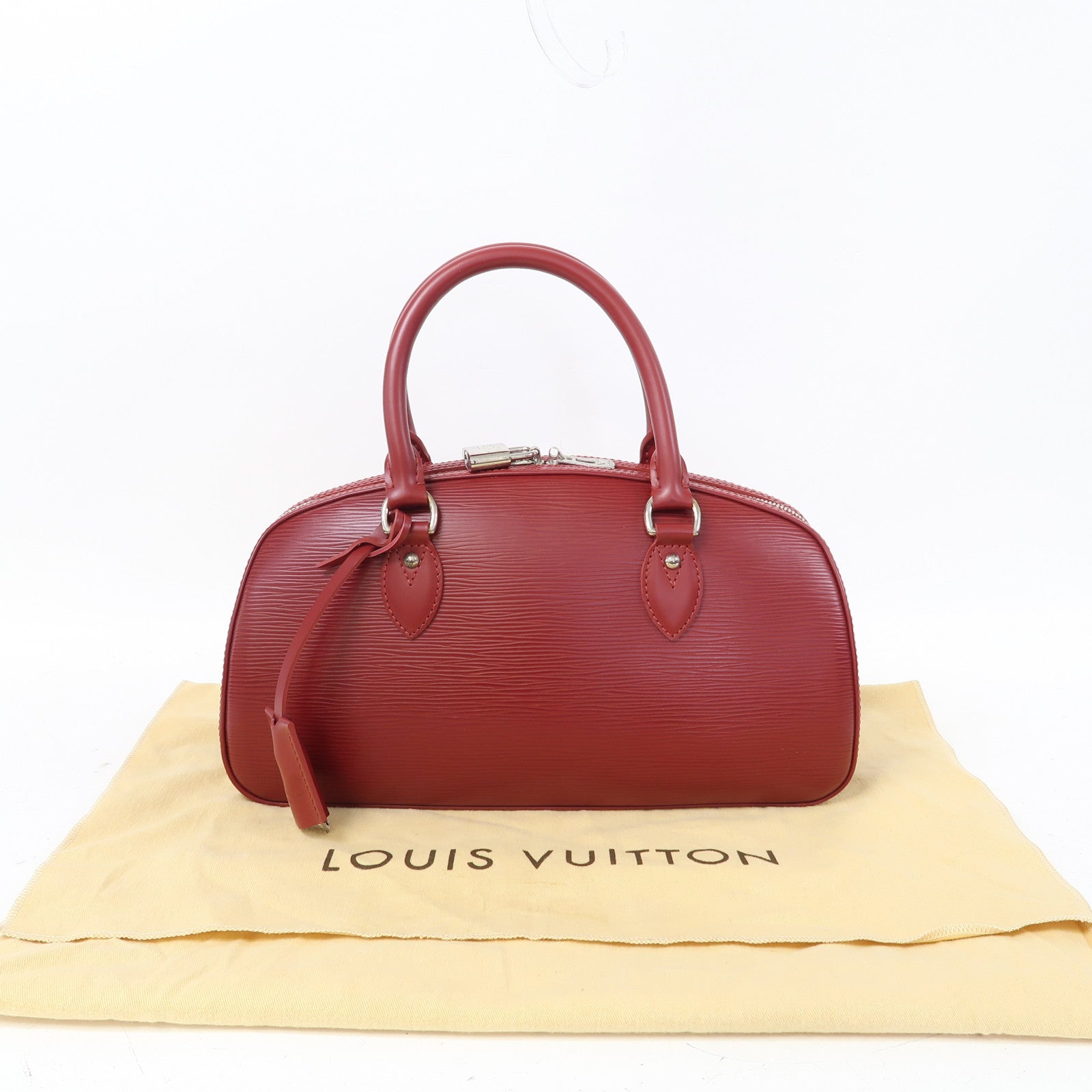 LOUIS VUITTON Epi Jasmin銀扣手挽袋紅色