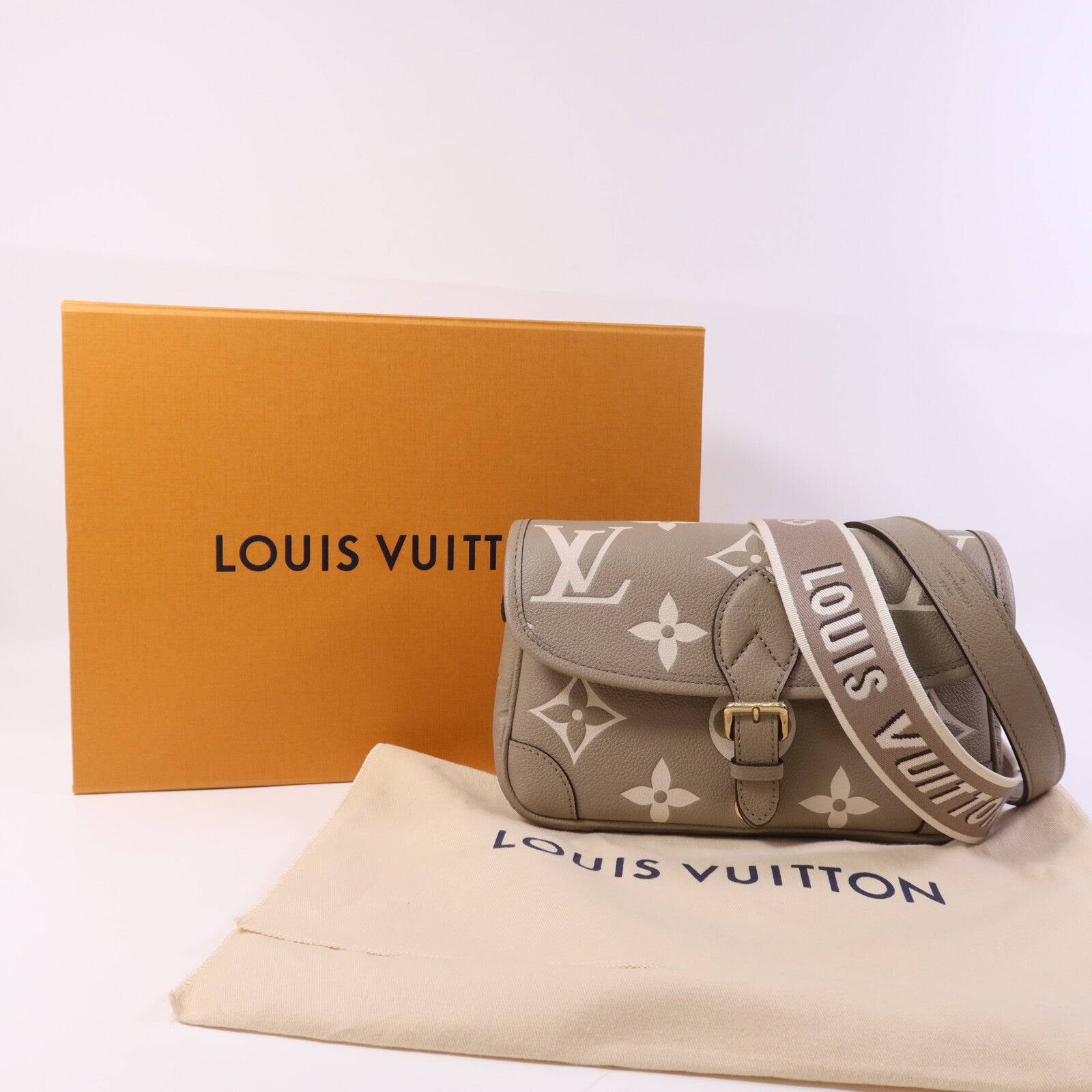 LOUIS VUITTON Monogram Empreinte Diane PM金扣手挽肩背兩用袋
