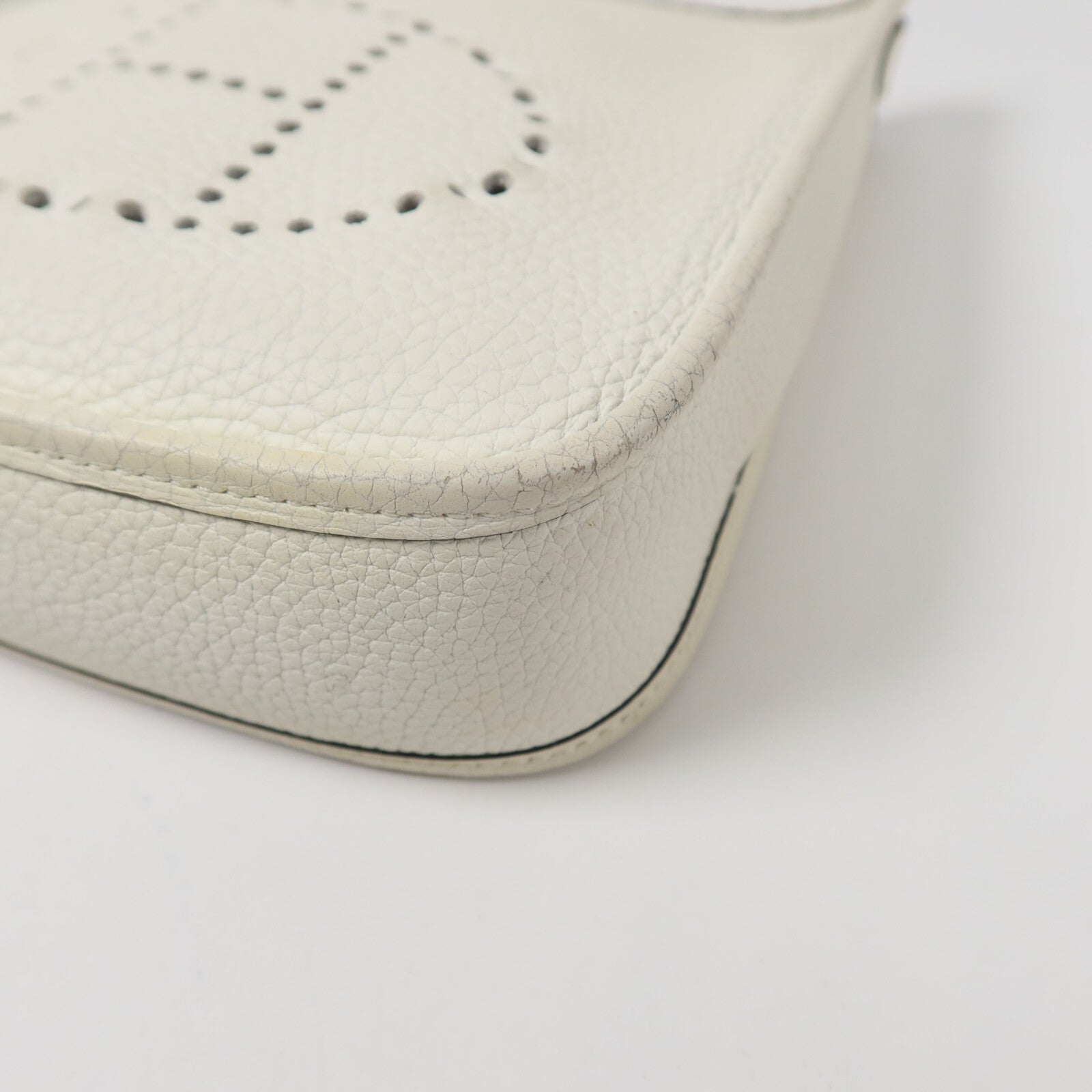 HERMES Clemence皮革Evelyne TPM肩背袋New White