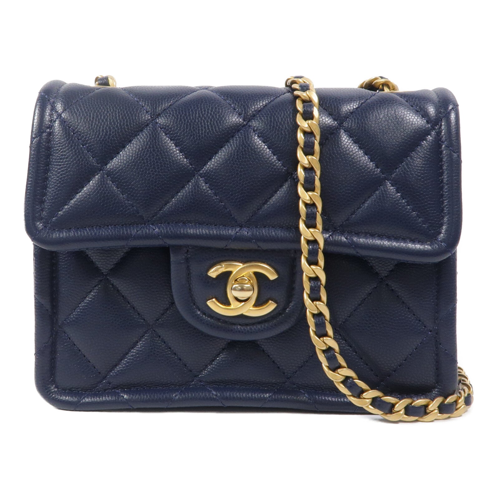 CHANEL 牛皮皮革Chain shoulder鏈帶肩背袋