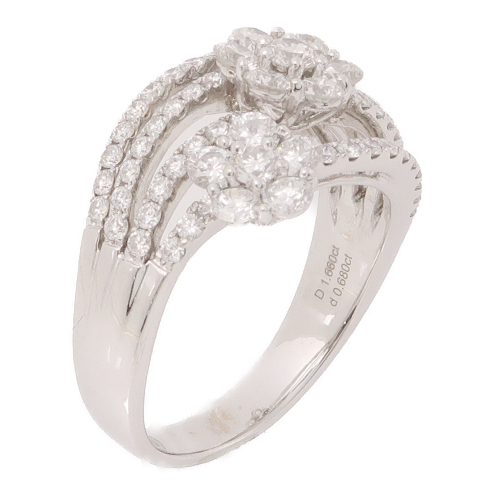 JEWELRY 18K白金Diamond Ring 1.66ct/0.68ct鑽石戒指US#8.75