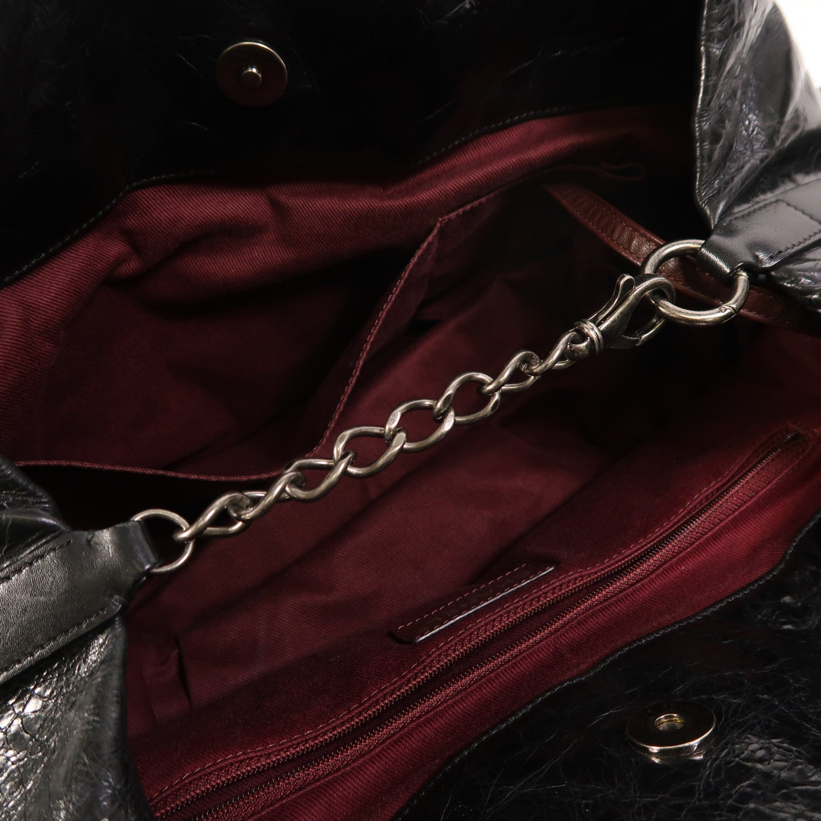 CHANEL 牛皮皮革Chain Shoulder銀扣手挽肩背兩用袋