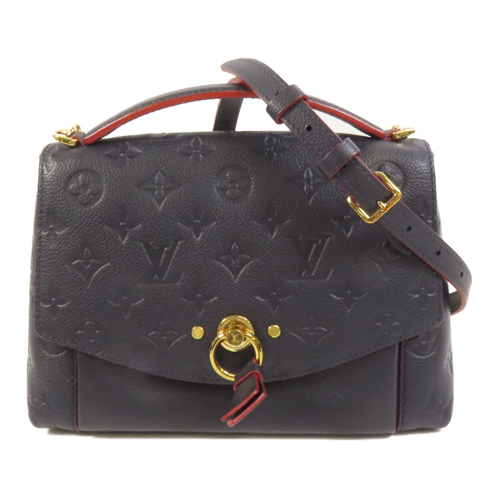 LOUIS VUITTON Monogram Empreinte Blanche BB金扣手挽肩背兩用袋