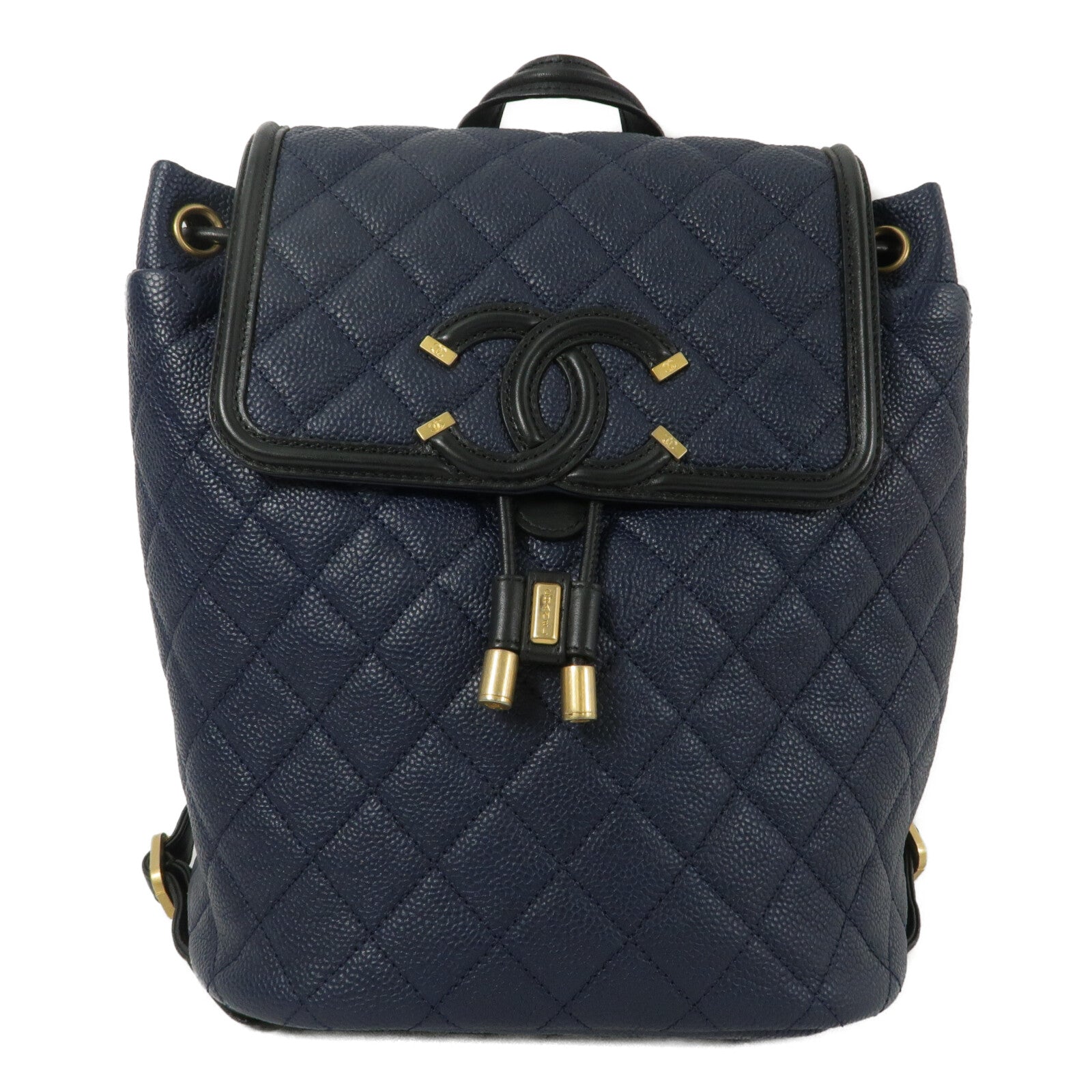 CHANEL 牛皮皮革CC Filigree Backpack鏈帶背包