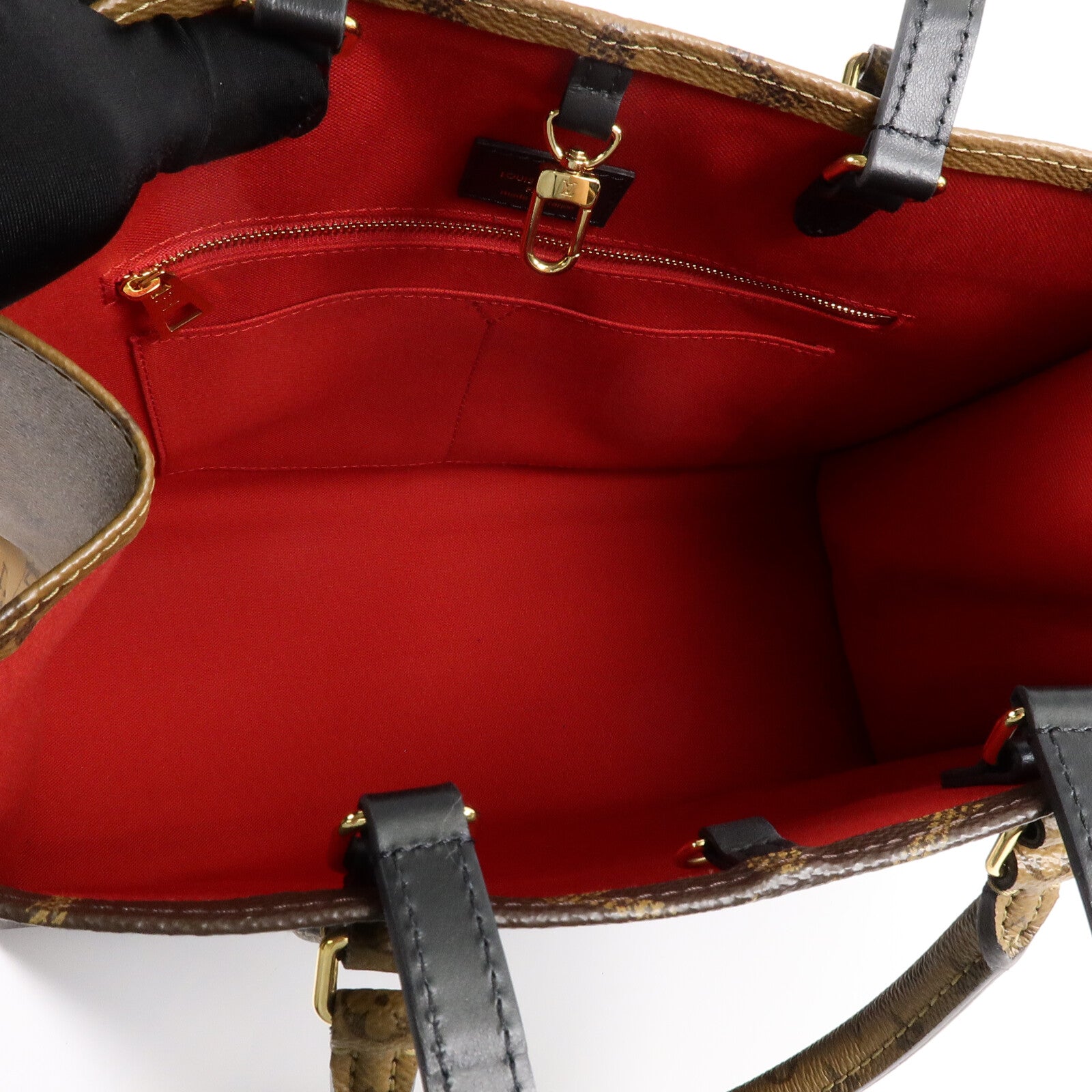 LOUIS VUITTON Monogram Giant On The Go MM金扣手挽肩背兩用袋