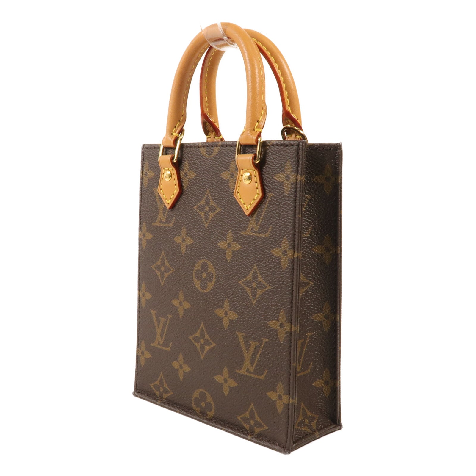 LOUIS VUITTON Monogram Petit Sac Plat金扣手挽肩背兩用袋