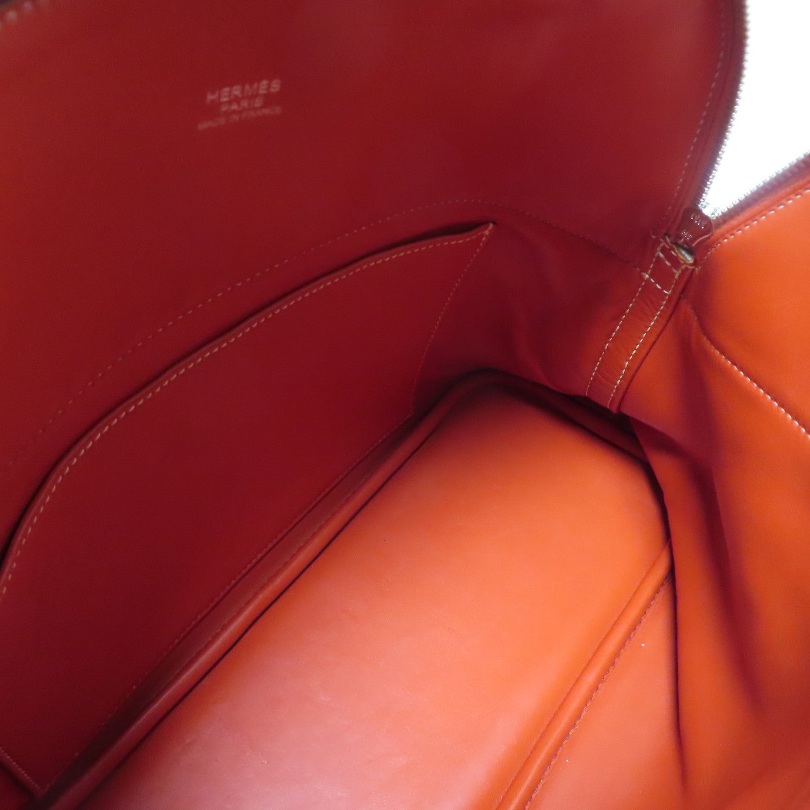 HERMES 【激減優惠】Clemence皮革Bolide 31銀扣手挽肩背兩用袋三文魚紅色