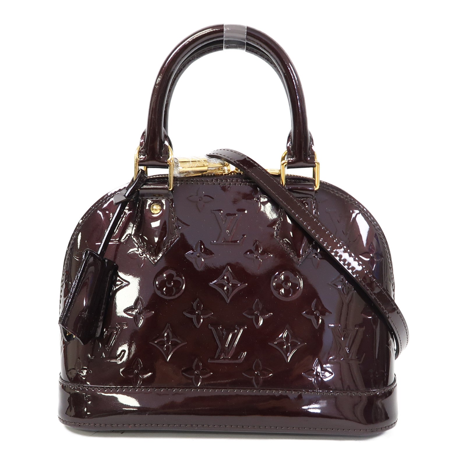 LOUIS VUITTON 【激減優惠】Vernis Alma BB金扣手挽肩背兩用袋深紅色