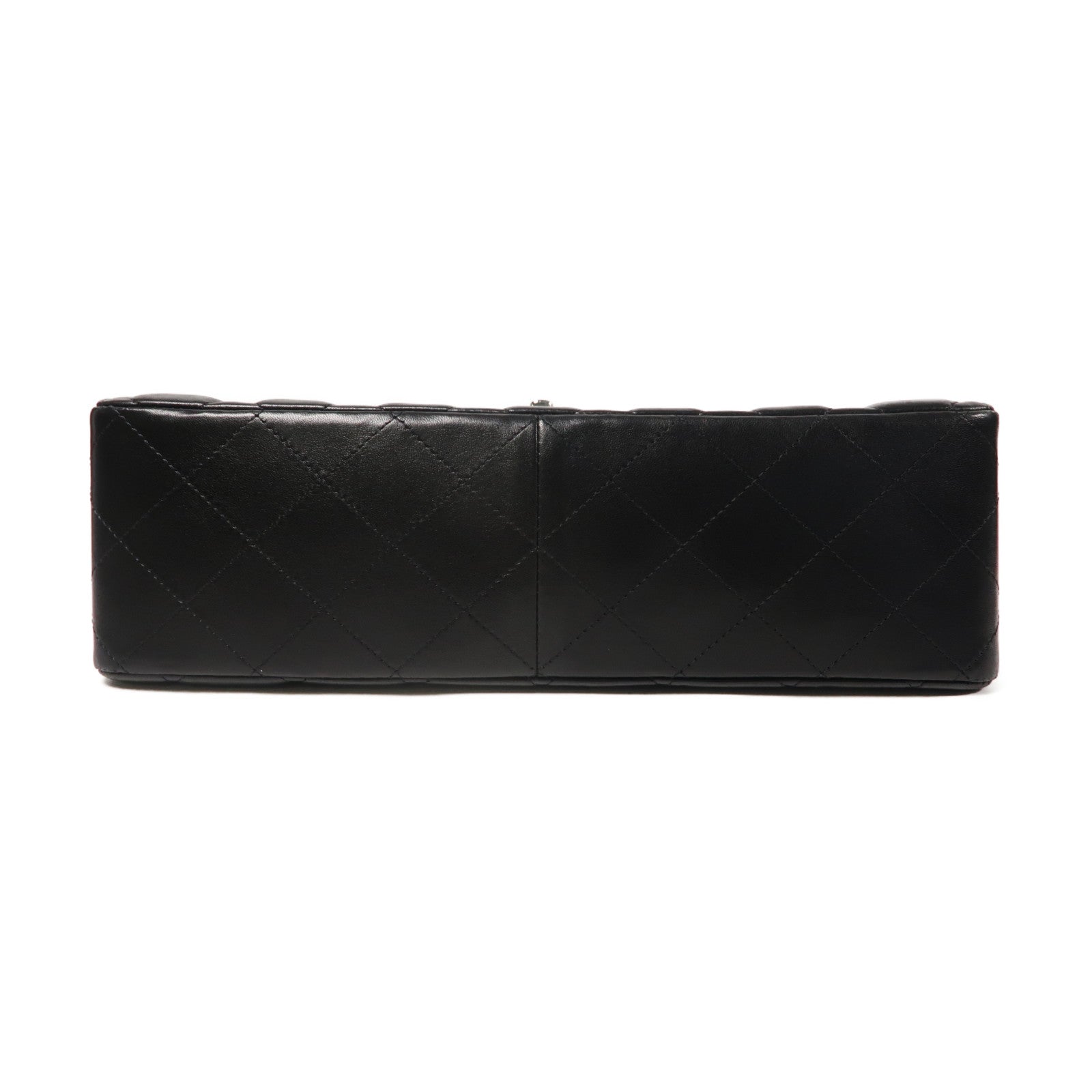 CHANEL 菱格羊皮皮革Chain Shoulder Bag銀扣肩背袋黑色