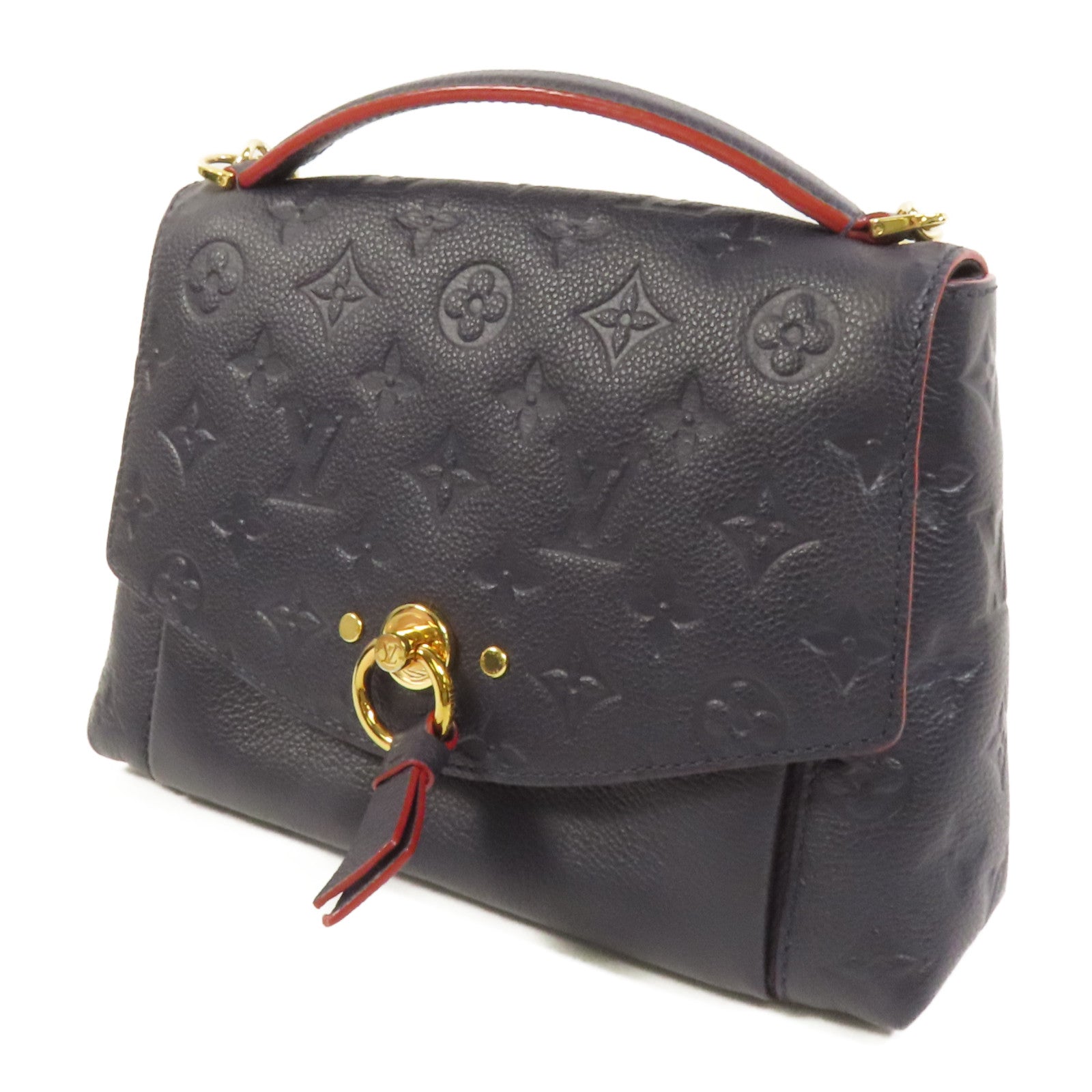 LOUIS VUITTON Monogram Empreinte Blanche BB金扣手挽肩背兩用袋