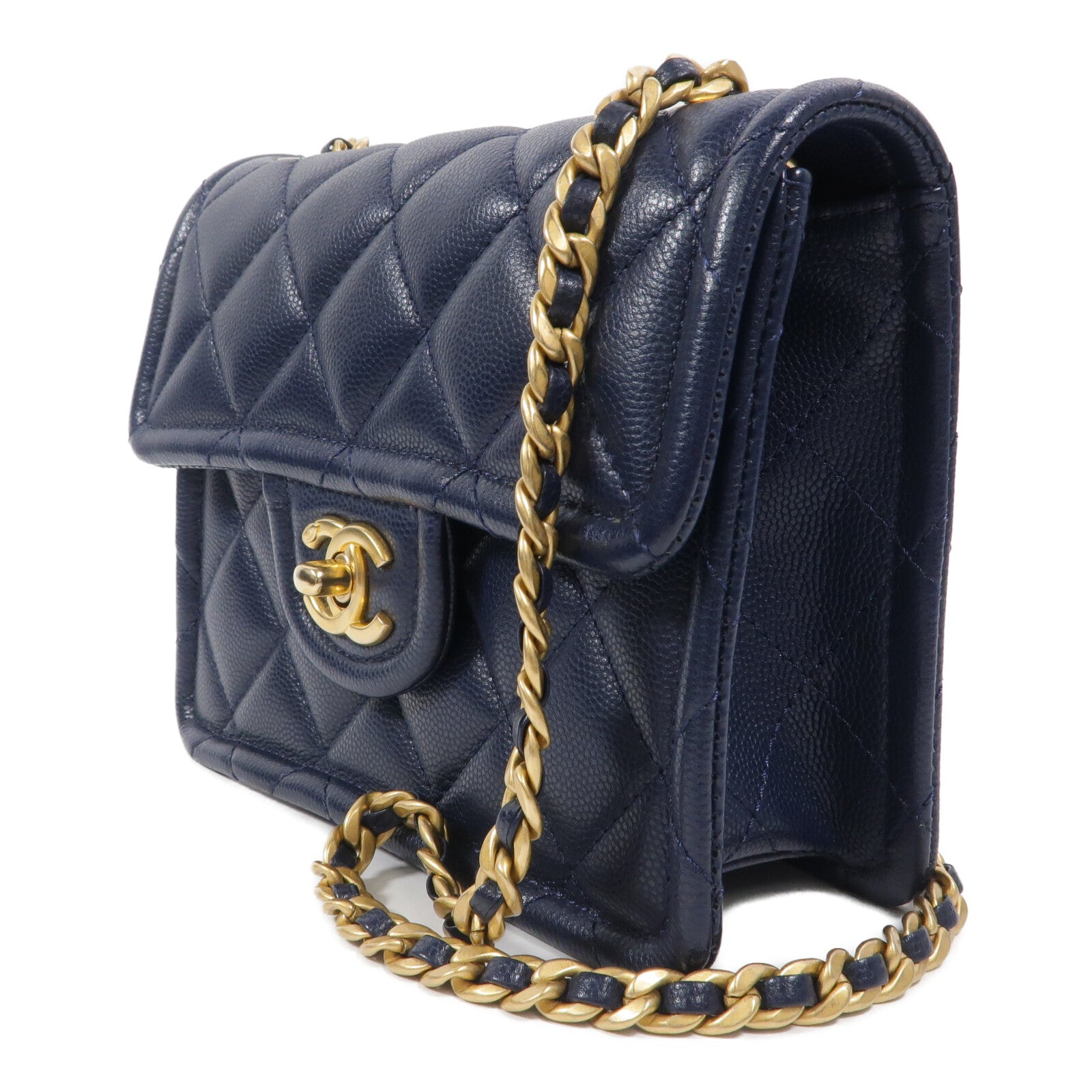 CHANEL 牛皮皮革Chain shoulder鏈帶肩背袋