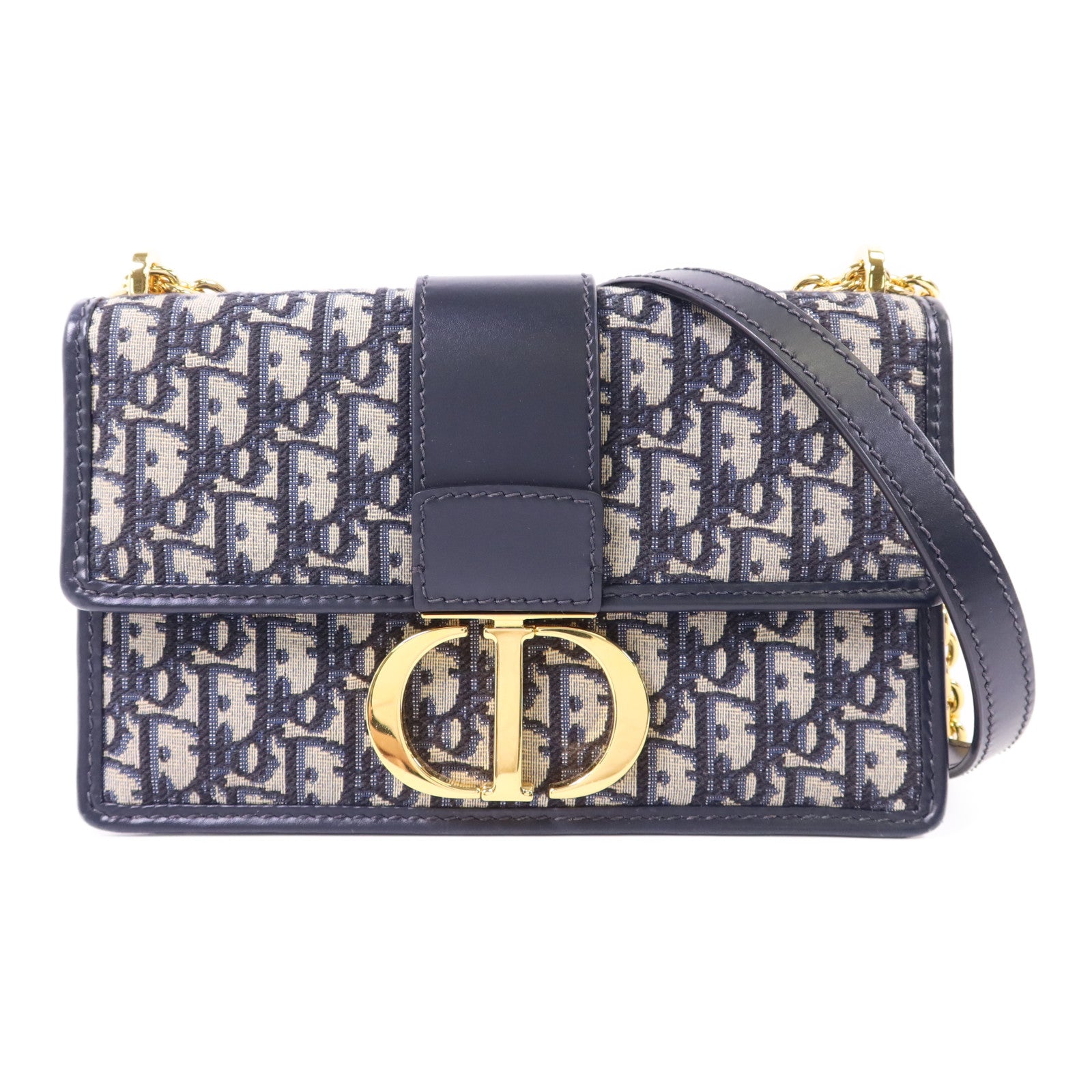 Dior 帆布30 Montaigne Chain Bag金扣鏈帶肩背袋