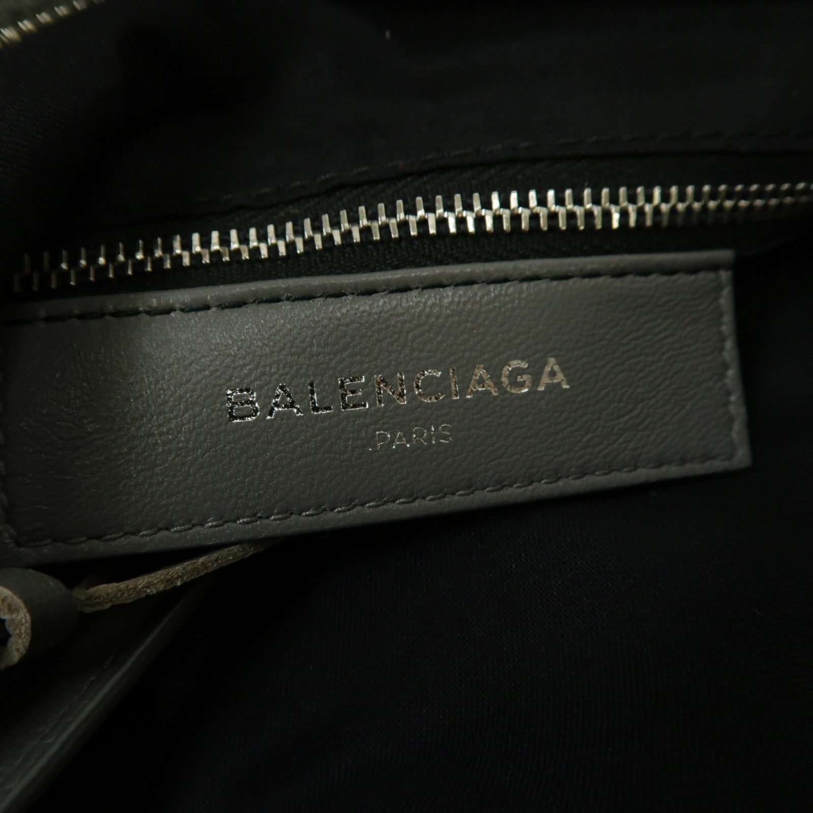 BALENCIAGA 牛皮皮革Metallic Edge City銀扣手挽肩背兩用袋灰色