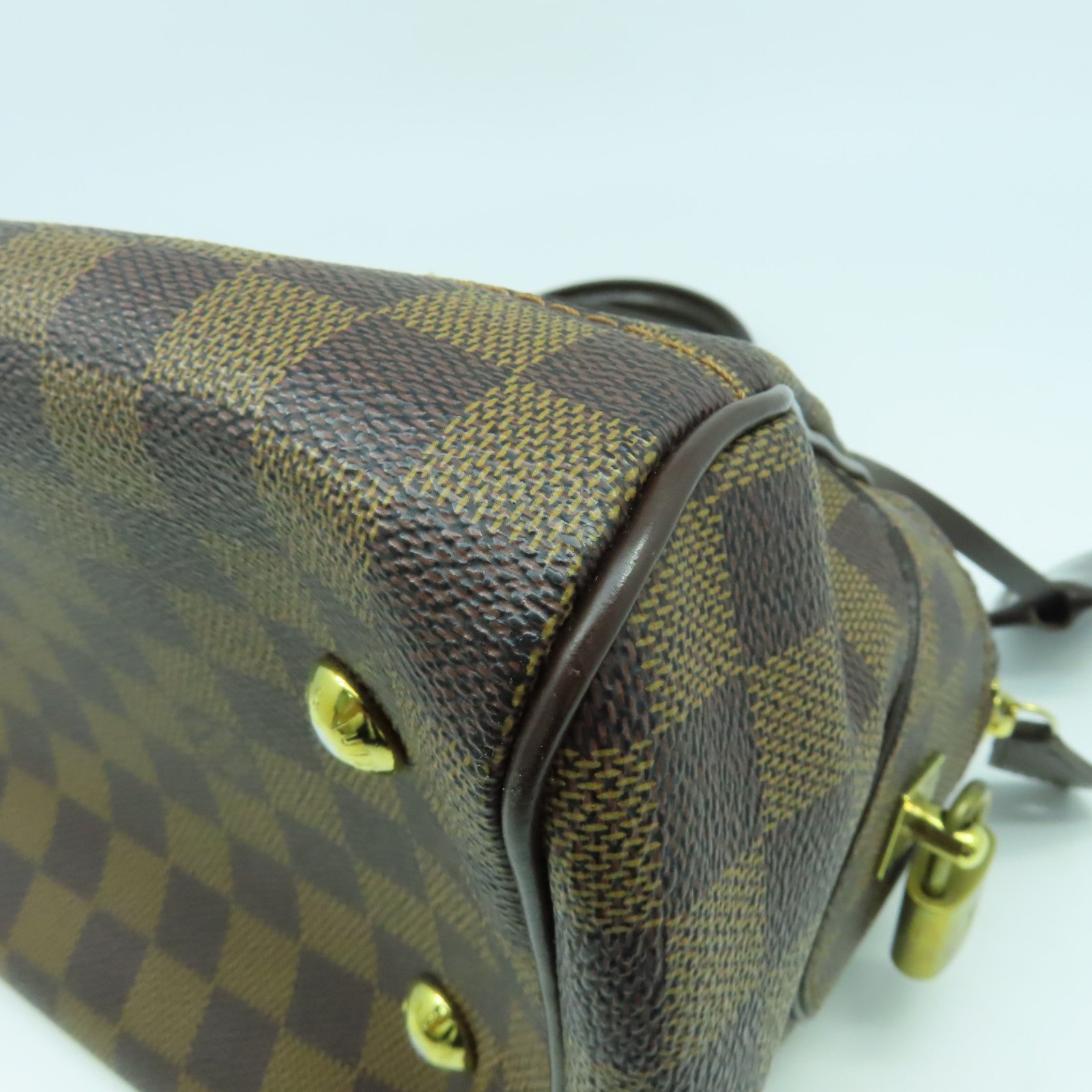 LOUIS VUITTON 【激減優惠】Damier Ebene Duomo金扣手挽袋啡色