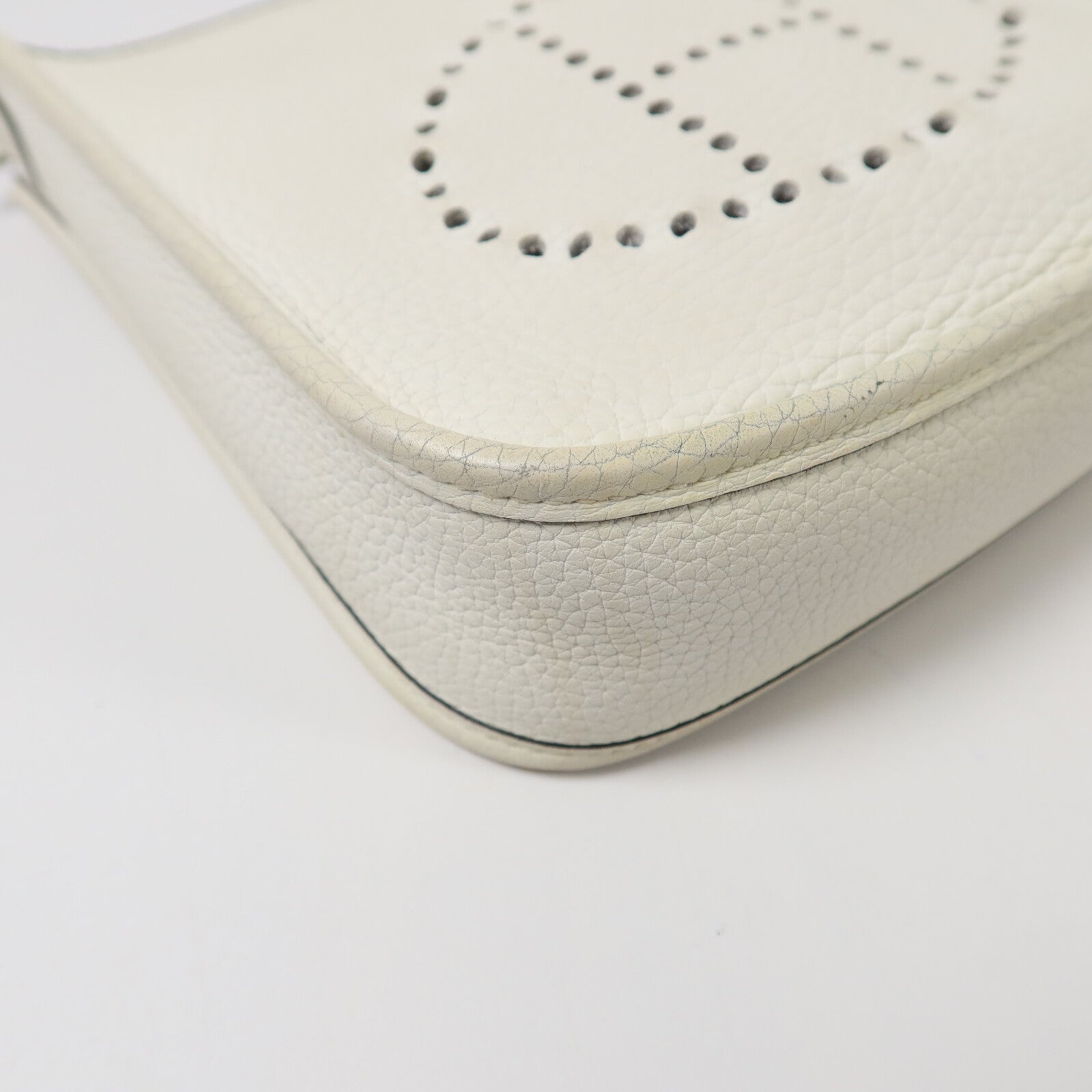 HERMES Clemence皮革Evelyne TPM肩背袋New White