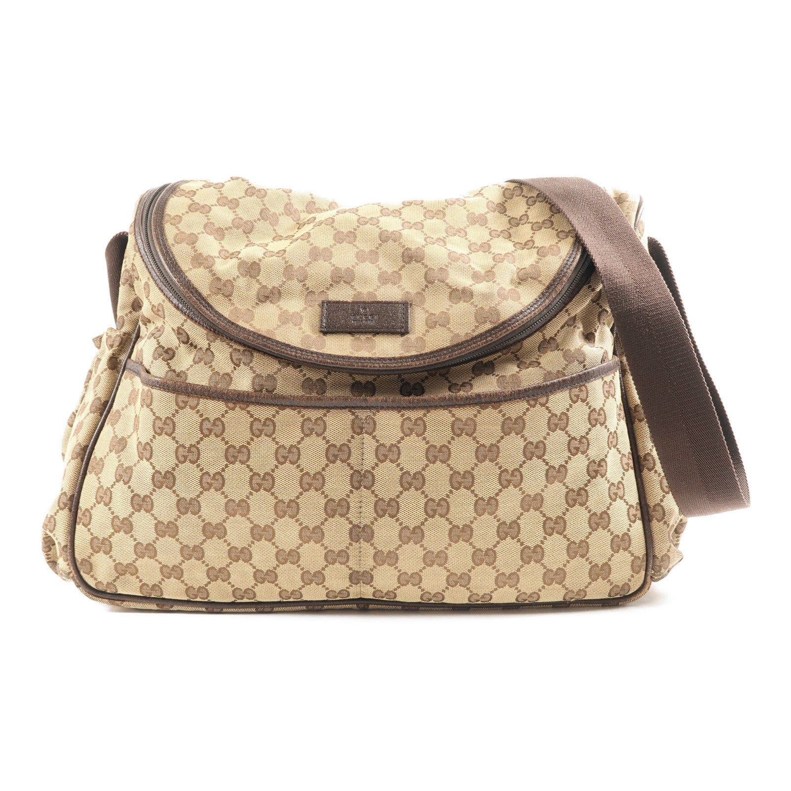 GUCCI 帆布Shoulder Bag銀扣肩背袋