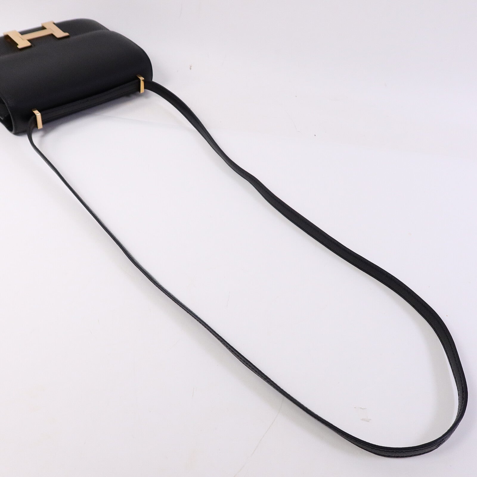 HERMES Epsom皮革Constance Mini肩背袋Noir