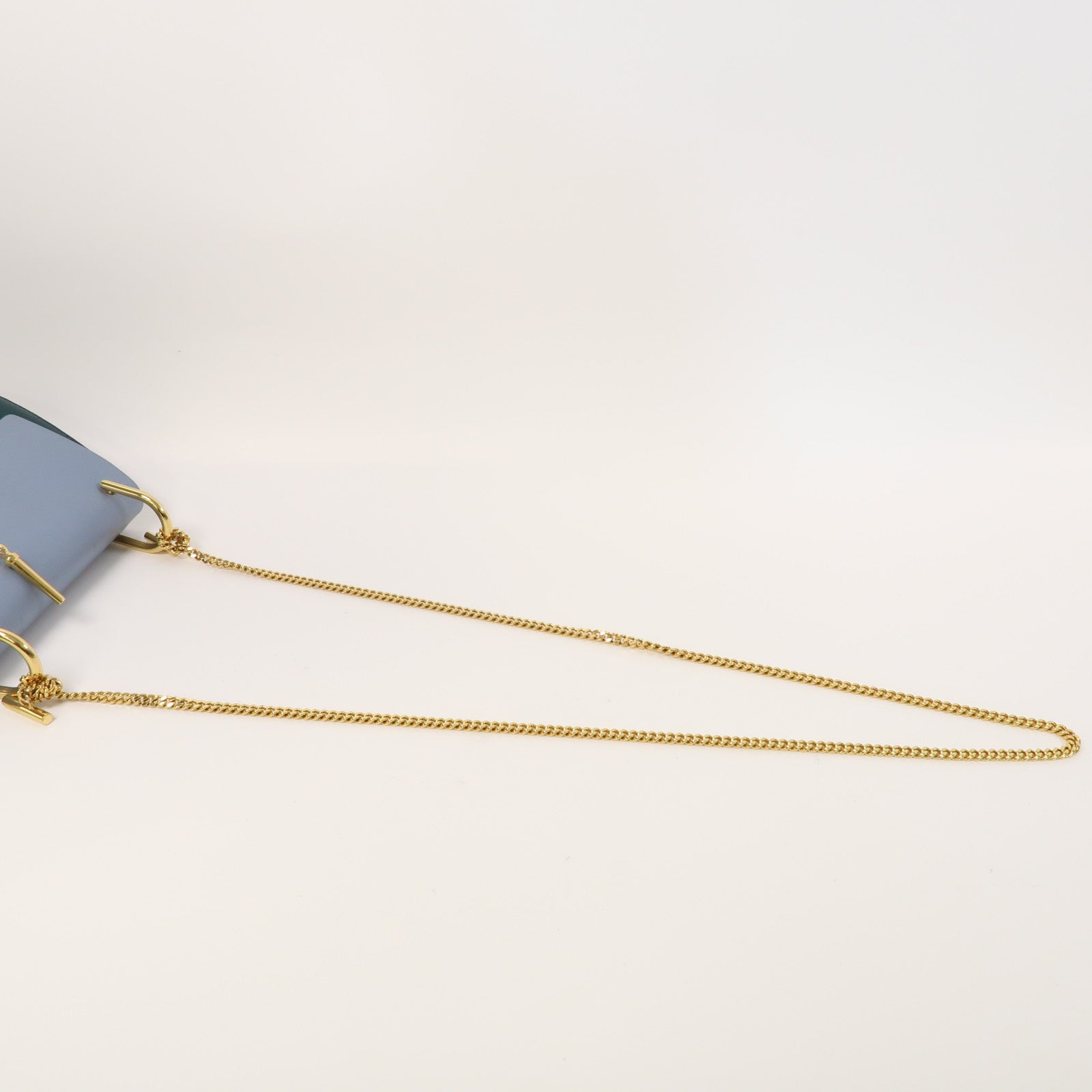 Chloe 【激減優惠】皮革Chain Shoulder金扣鏈帶肩背袋藍色