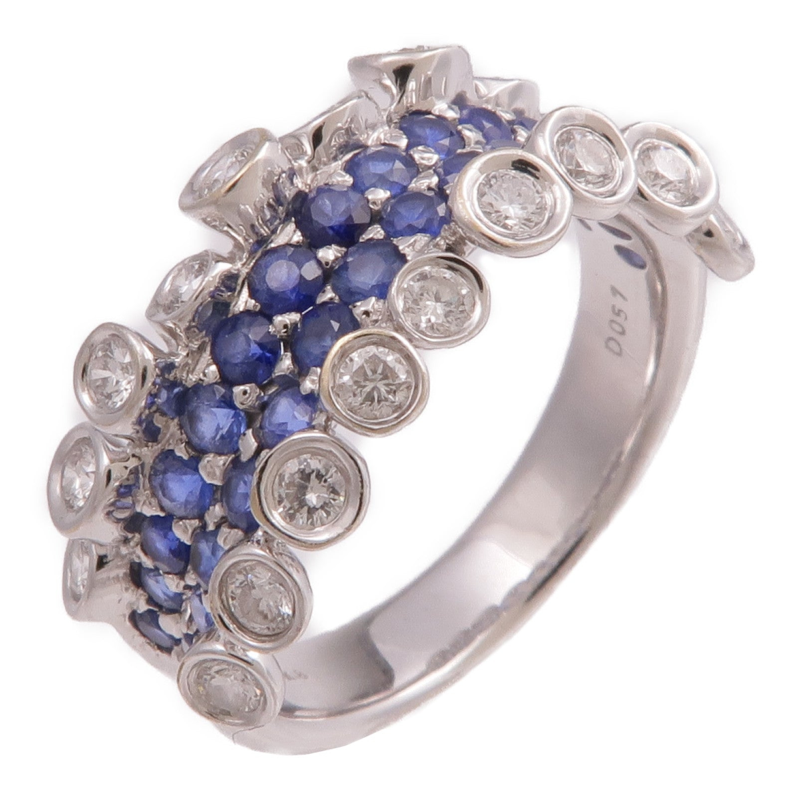 JEWELRY 【激減優惠】18K白金Diamond Sapphire Ring鑽石/藍寶石戒指US#6.25
