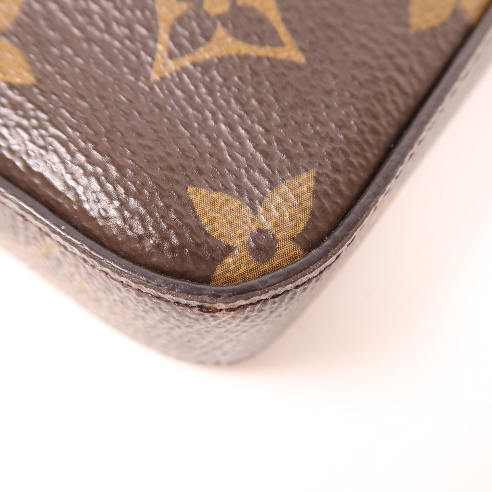 LOUIS VUITTON Monogram Pochette Felicie金扣鏈帶肩背袋棕色