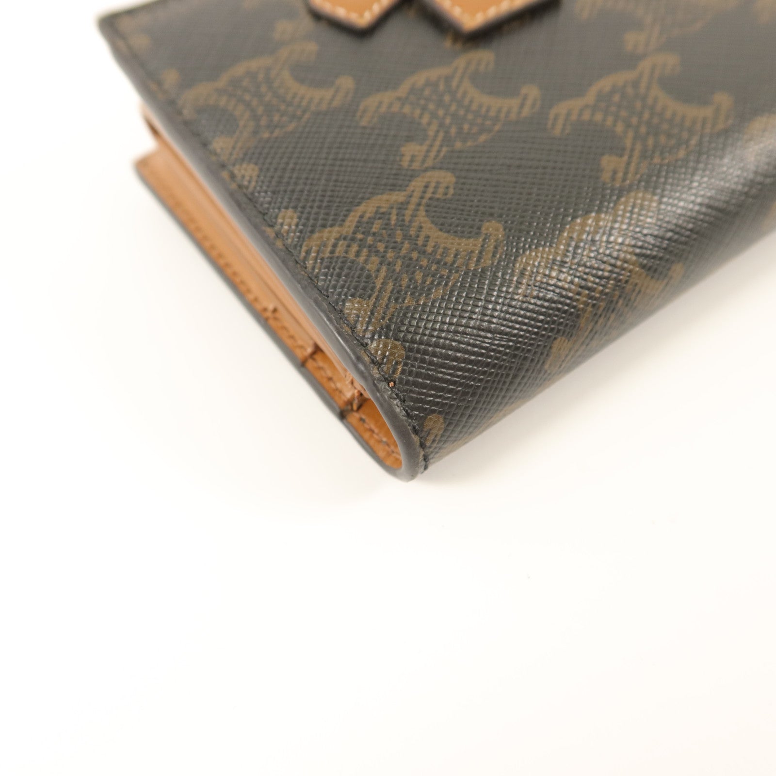 CELINE 塗層帆布Small Strap Triomphe Wallet錢包