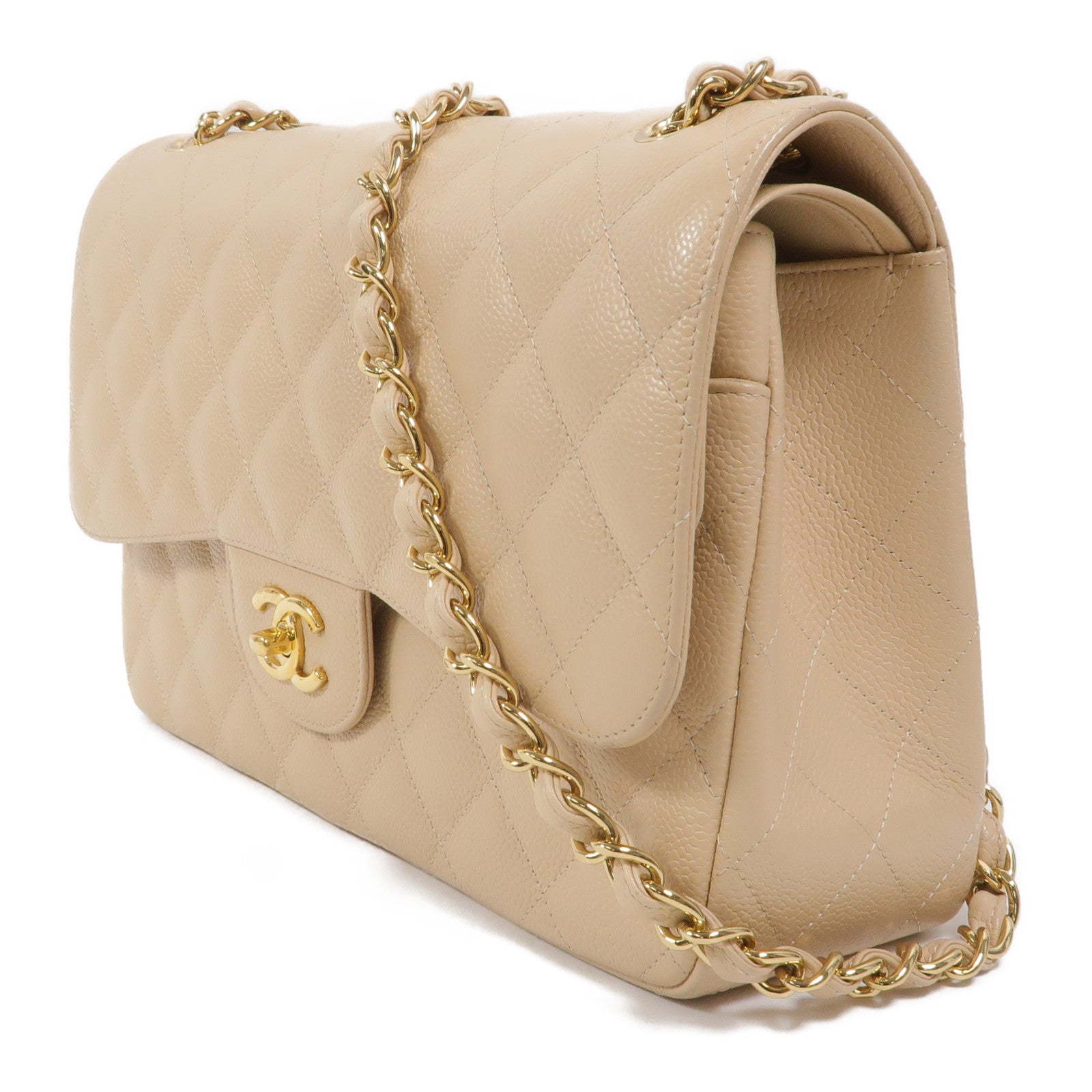 CHANEL 牛皮皮革Large Classic鏈帶肩背袋
