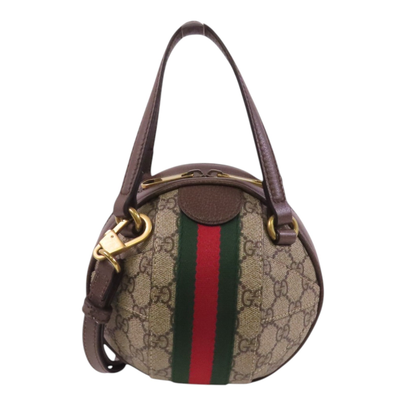 GUCCI 塗層帆布Ophidia Round金扣手挽肩背兩用袋