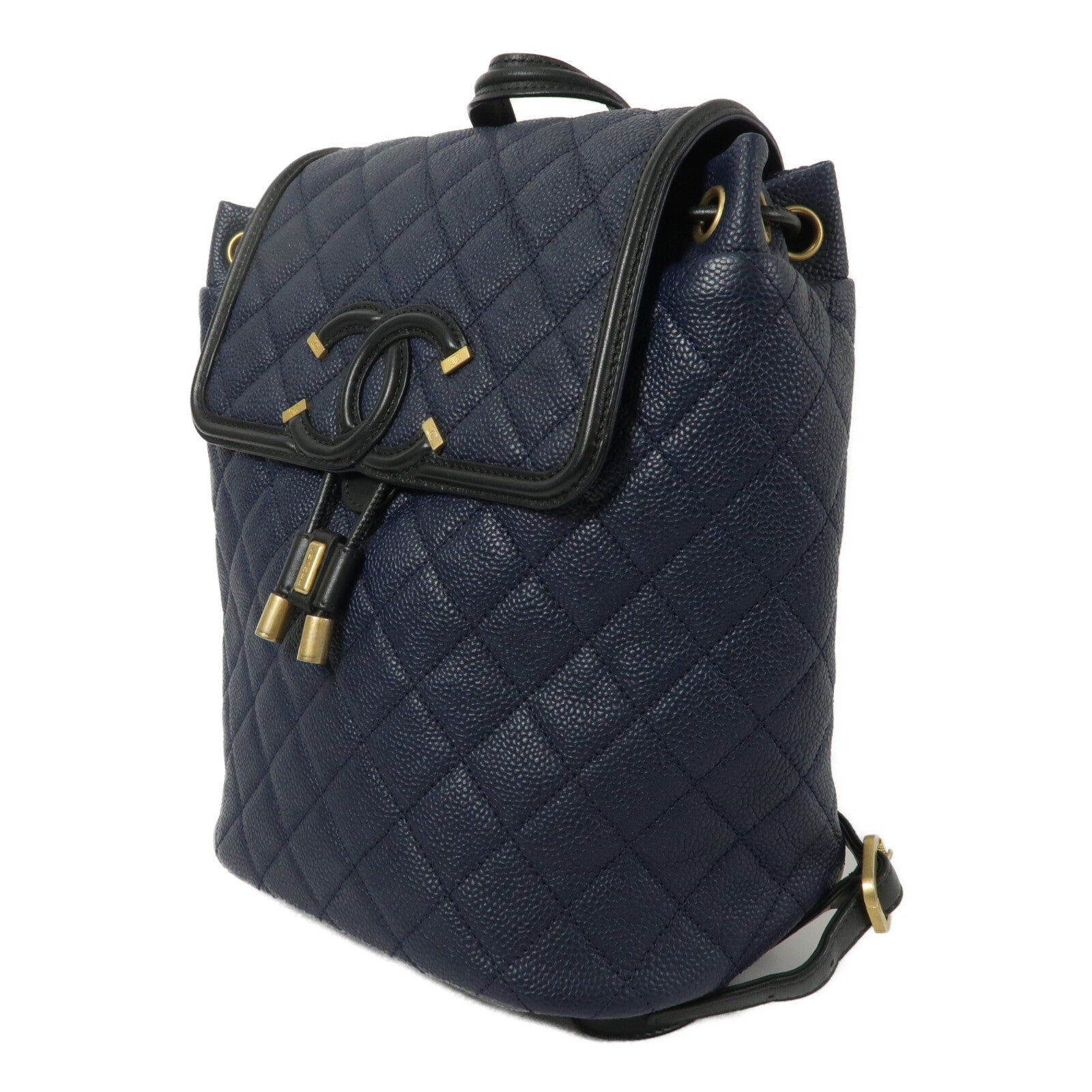 CHANEL 牛皮皮革CC Filigree Backpack鏈帶背包