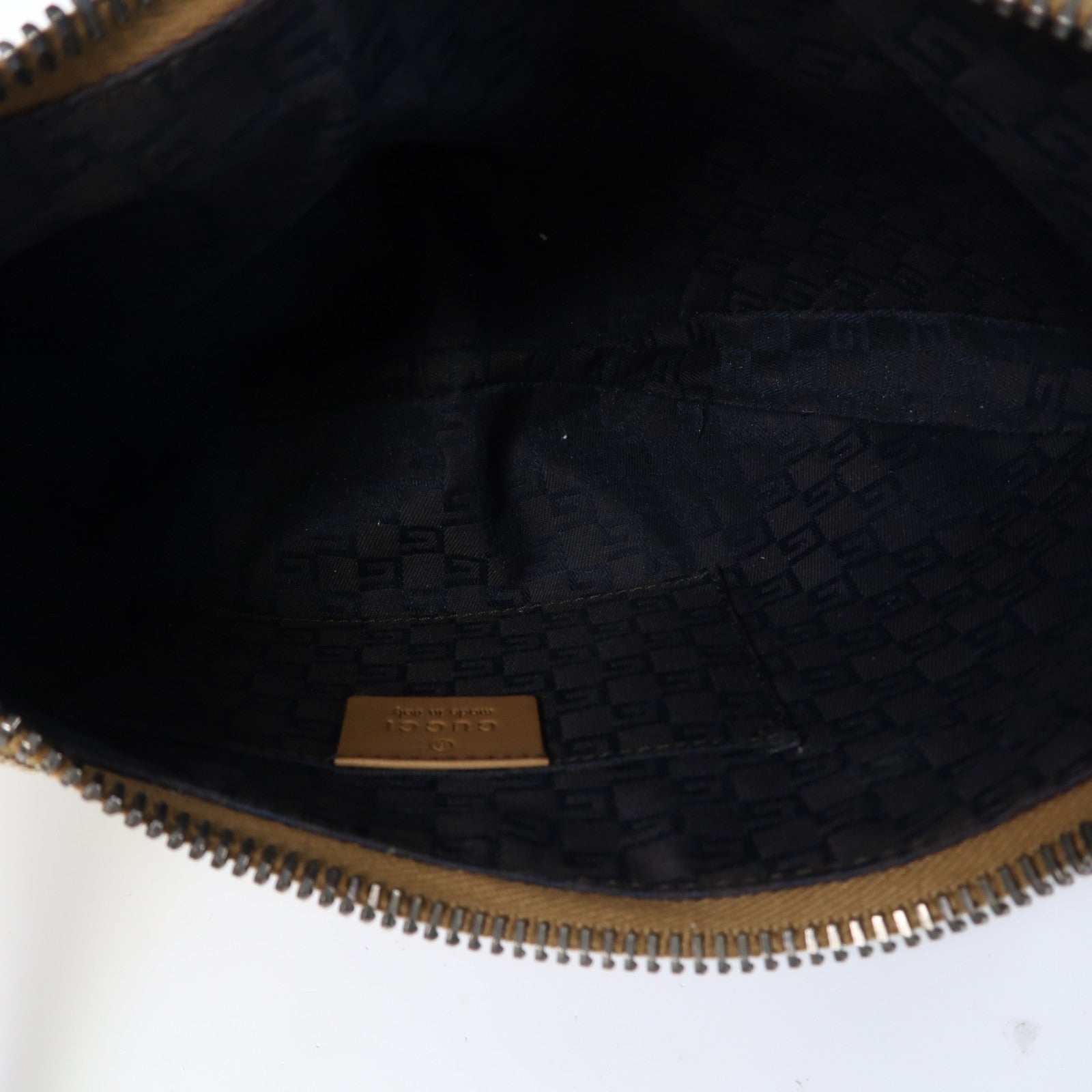 GUCCI 帆布Shoulder Bag銀扣肩背袋啡色