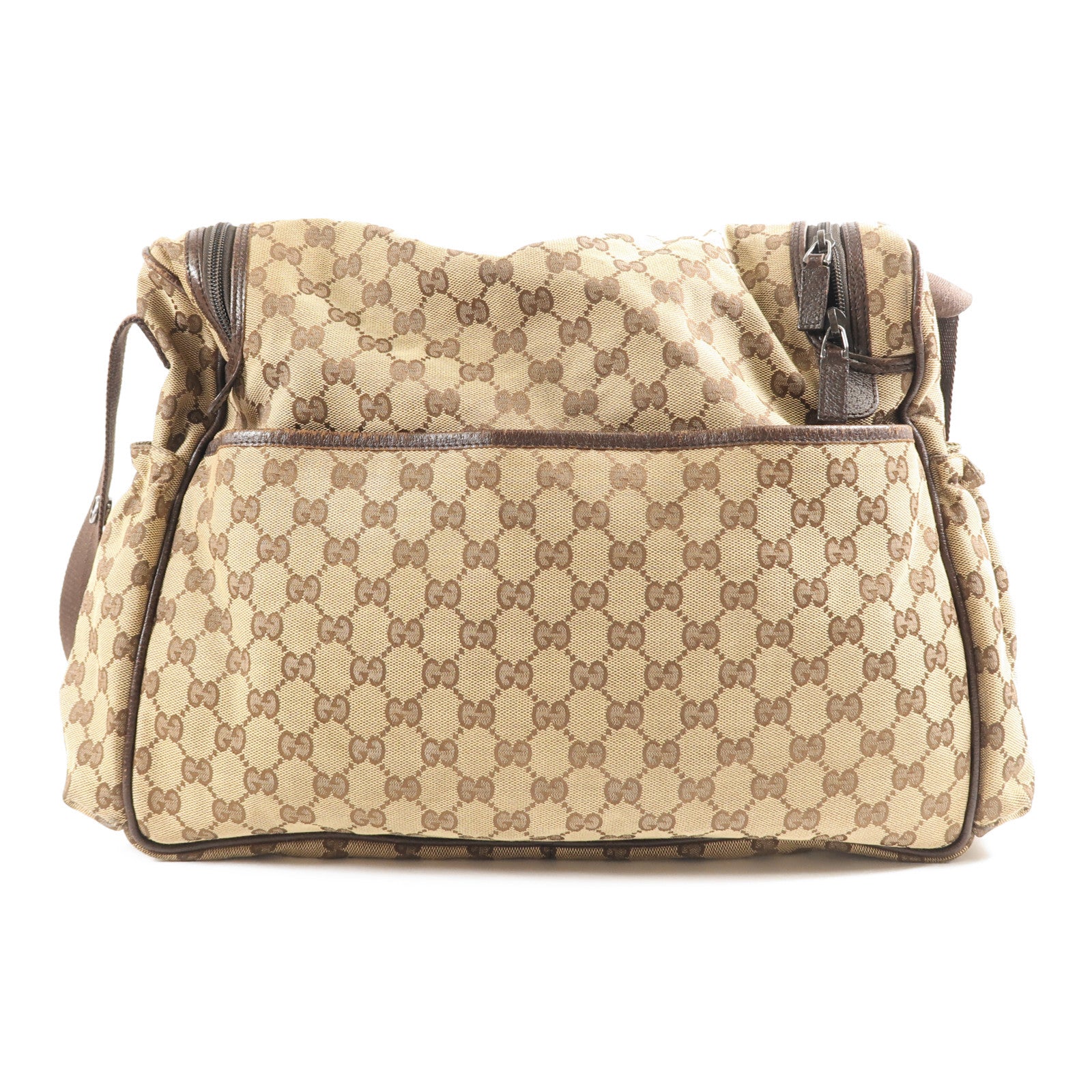 GUCCI 帆布Shoulder Bag銀扣肩背袋