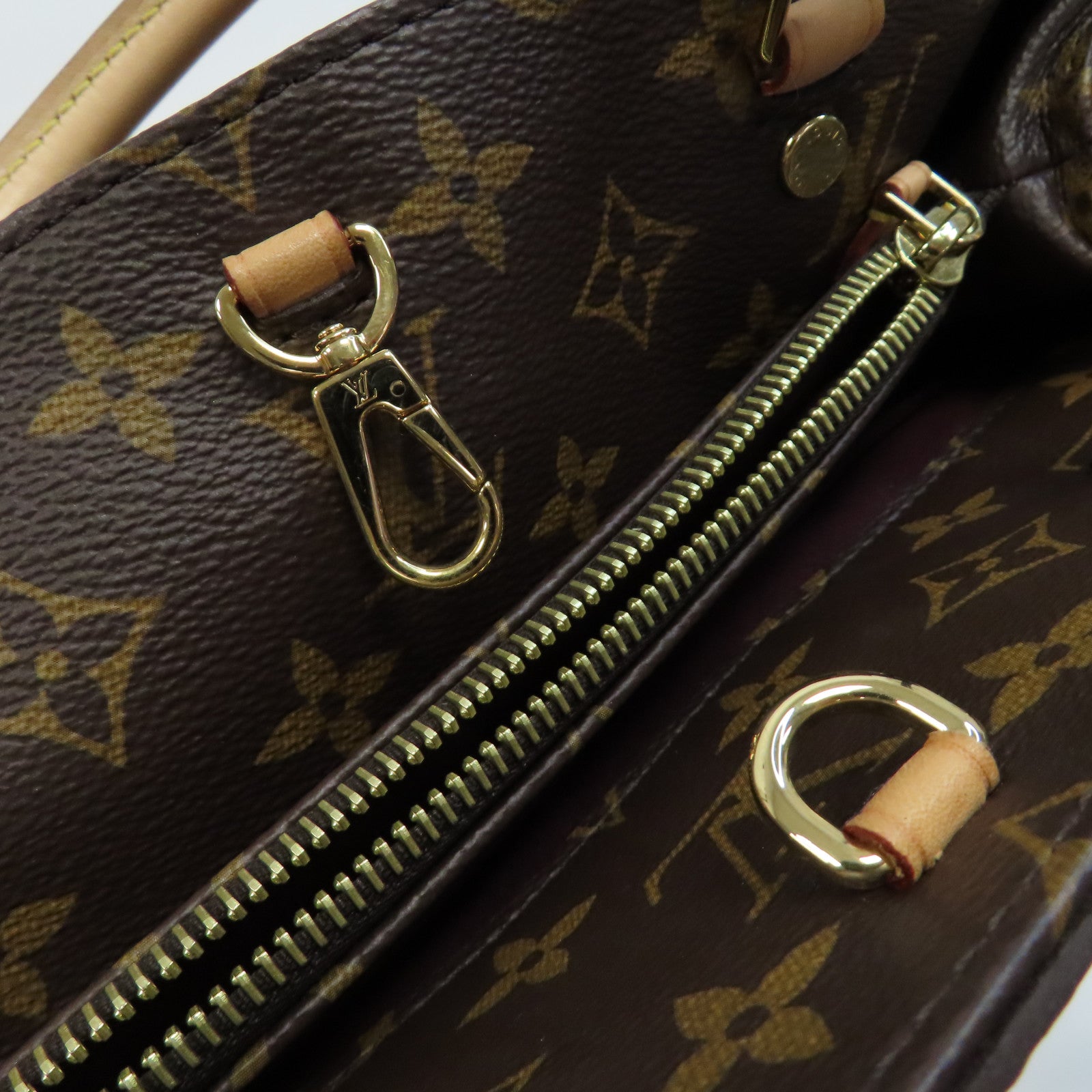 LOUIS VUITTON Monogram Montaigne MM金扣手挽肩背兩用袋啡色