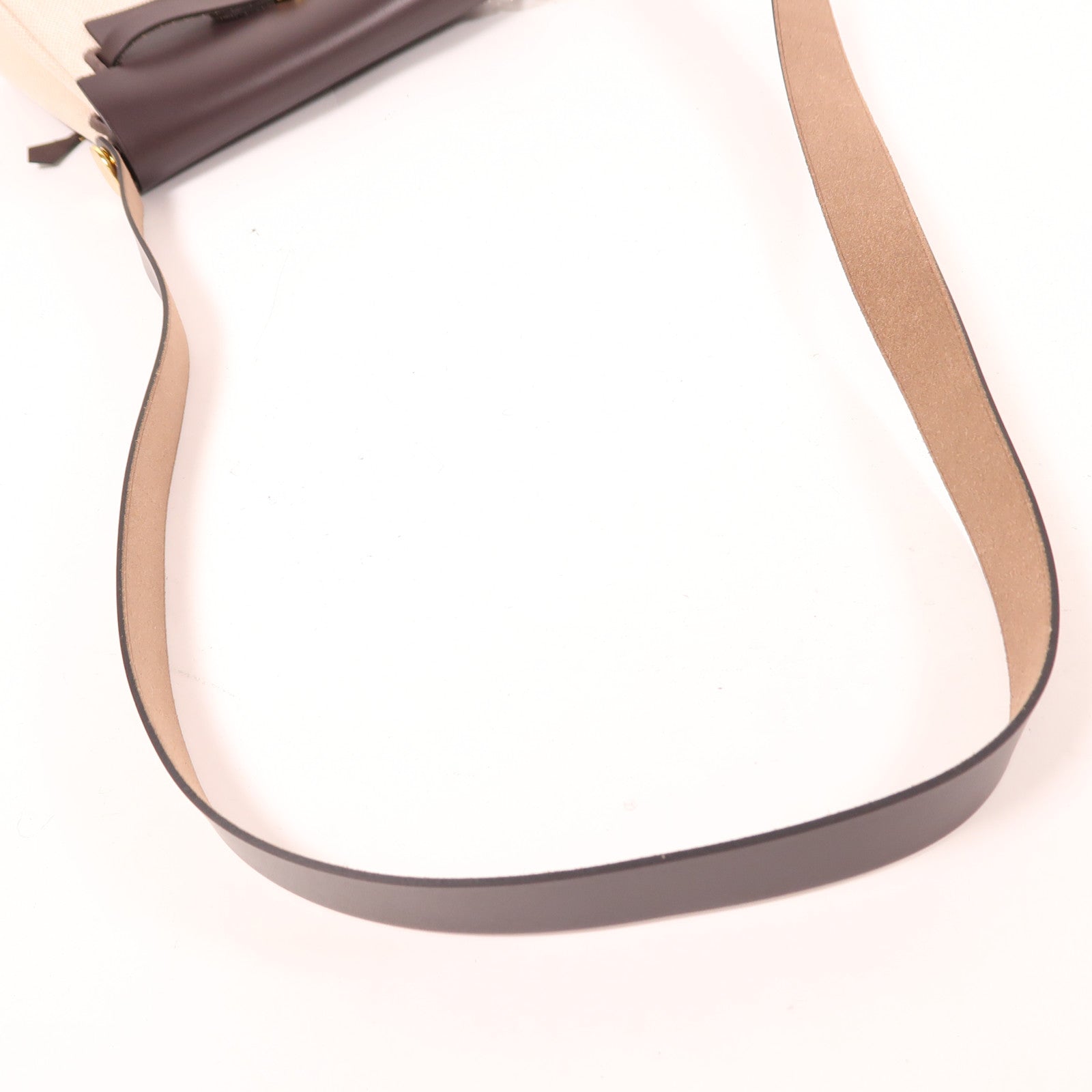 HERMES 帆布/皮革HerBag Zip 20金扣肩背袋