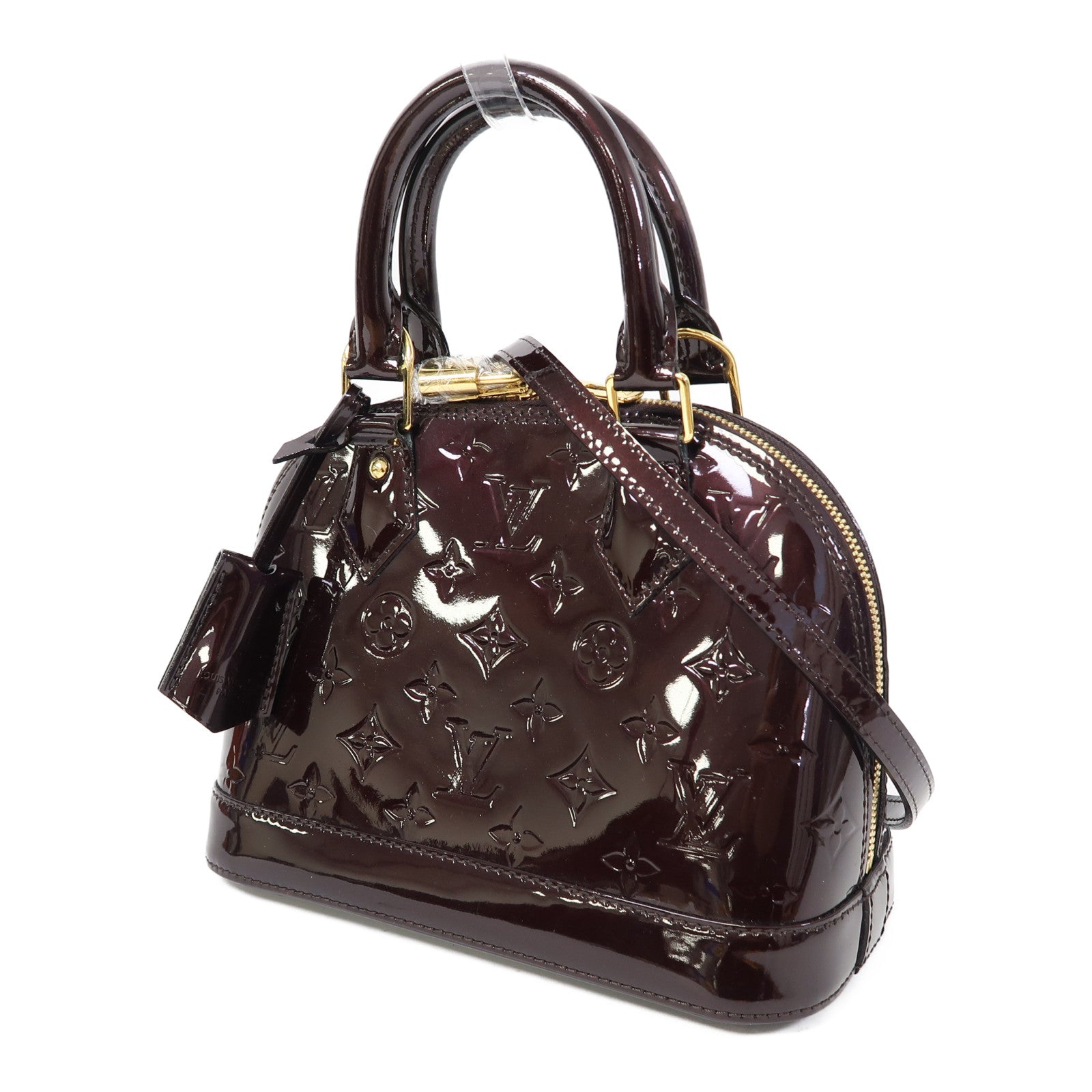 LOUIS VUITTON 【激減優惠】Vernis Alma BB金扣手挽肩背兩用袋深紅色