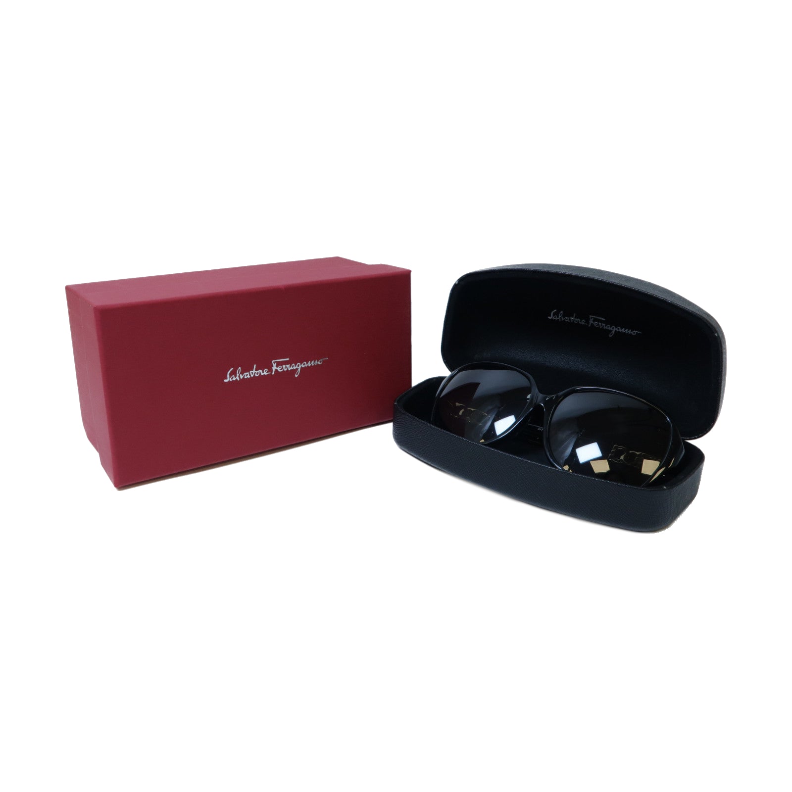 Salvatore Ferragamo 【激減優惠】PVC Sunglasses太陽眼鏡黑色/金色