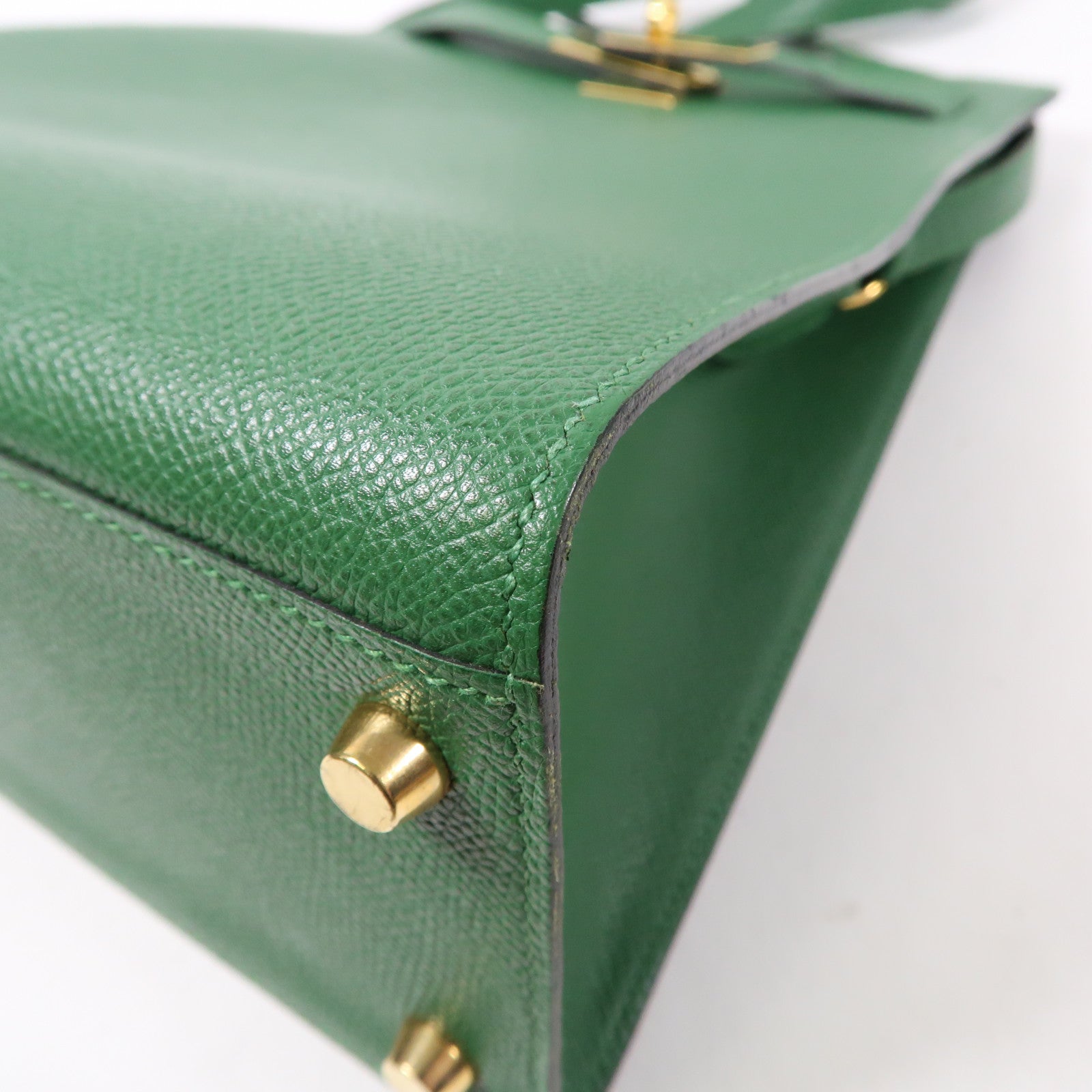 HERMES 【激減優惠】Epsom皮革Kelly Sports金扣肩背袋綠色