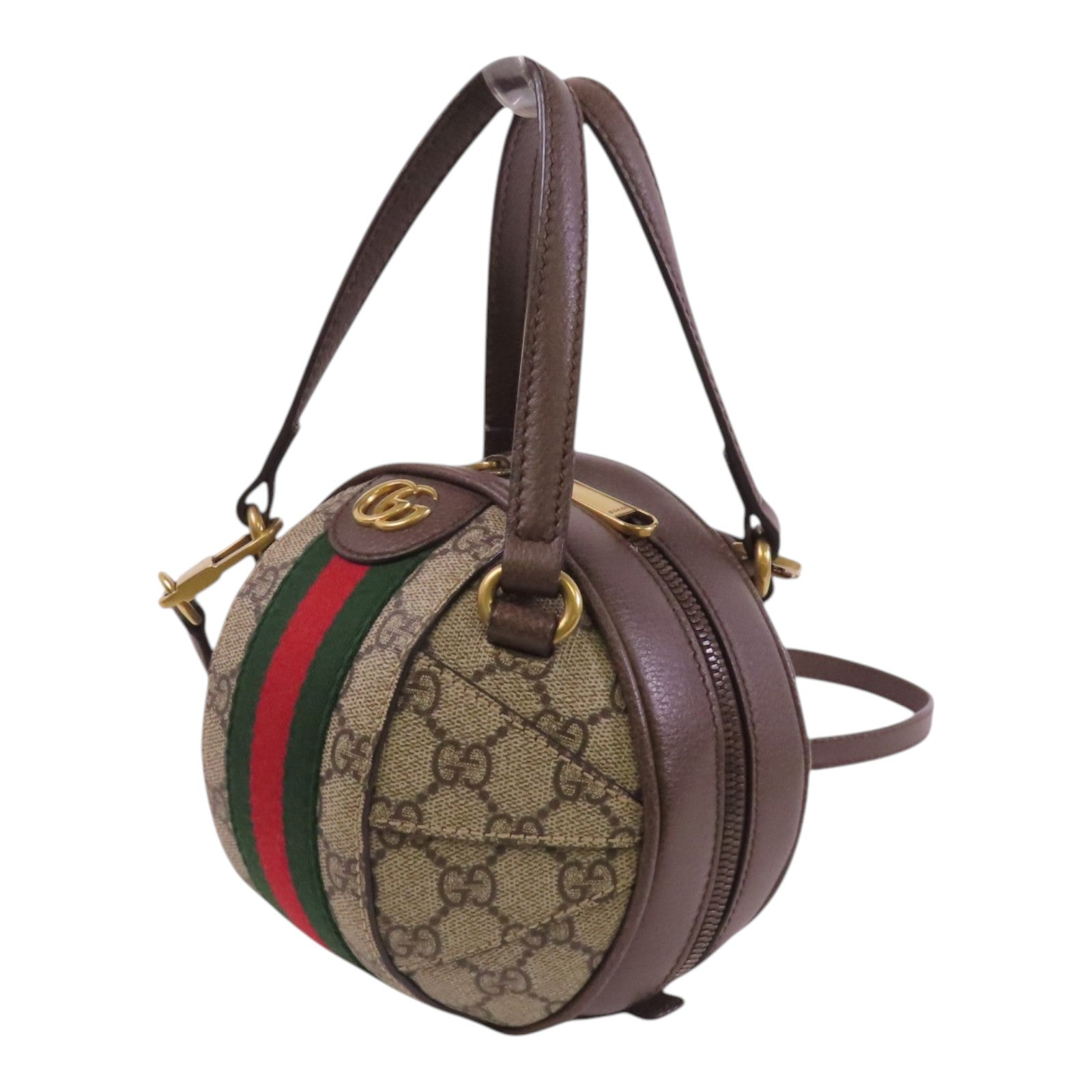 GUCCI 塗層帆布Ophidia Round金扣手挽肩背兩用袋