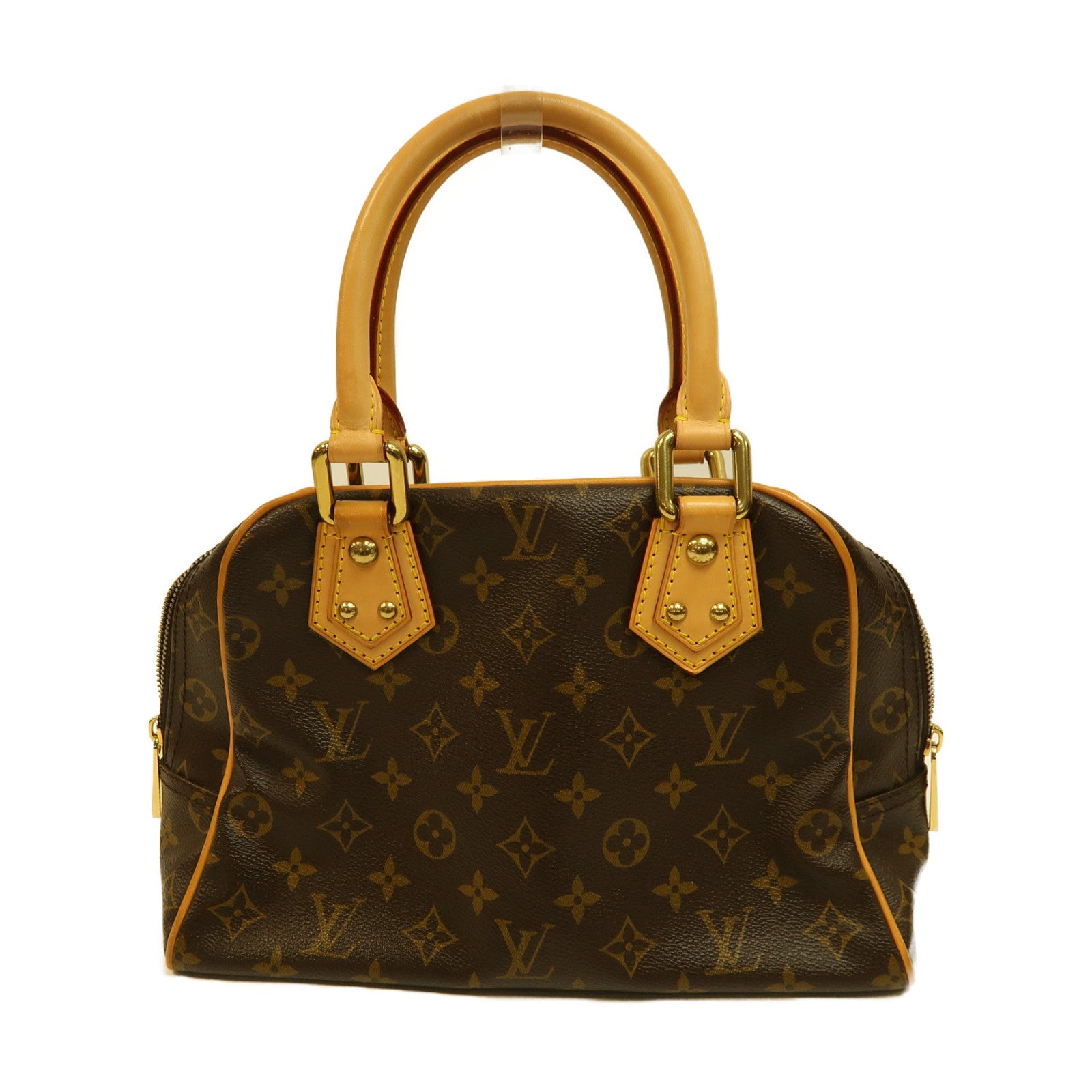LOUIS VUITTON Monogram Manhattan PM金扣手挽袋啡色