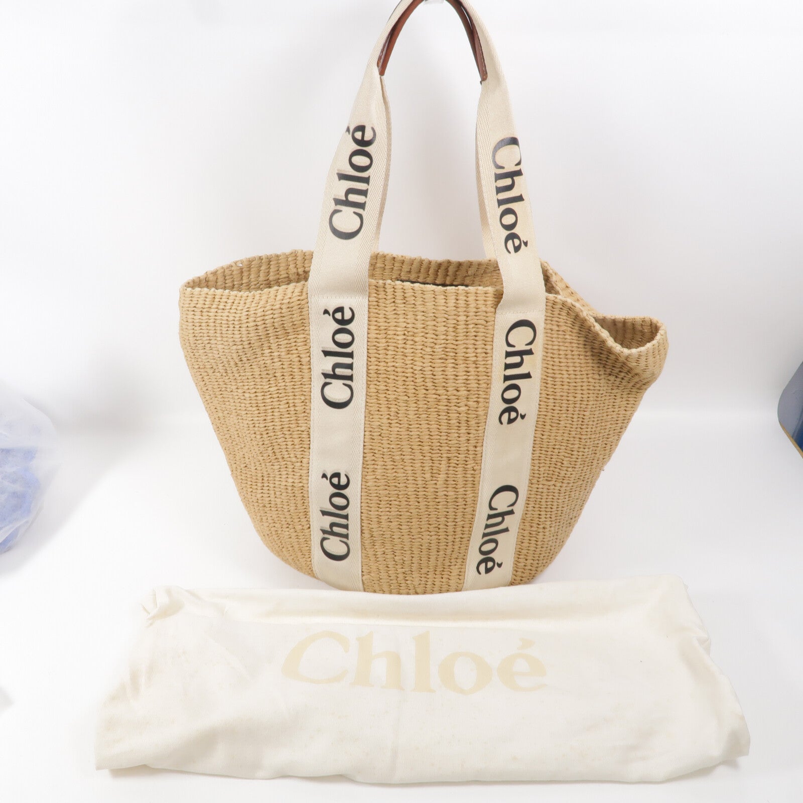 Chloe Raffia Woody Large肩背袋