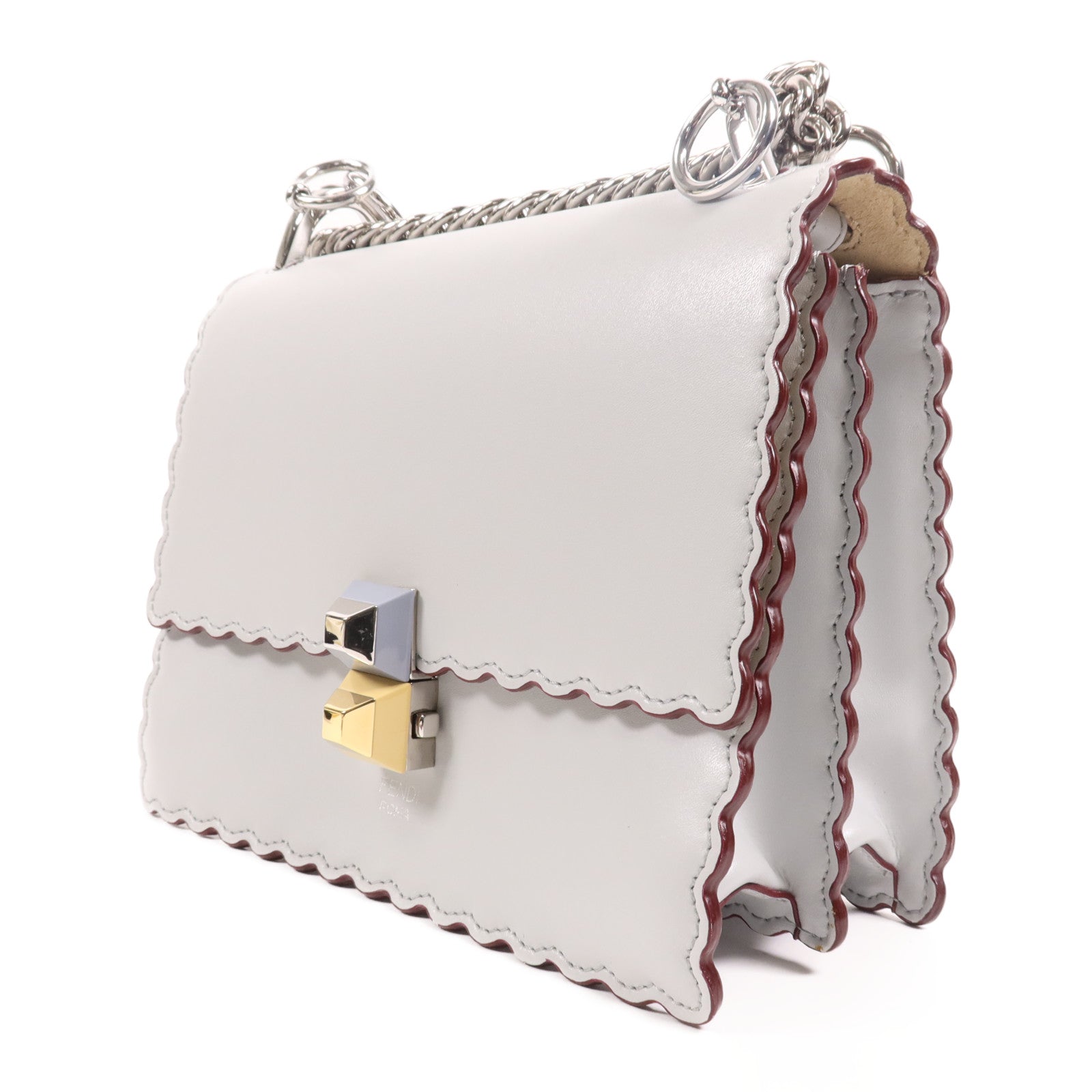 FENDI 【激減優惠】牛皮皮革Kan I銀扣肩背袋
