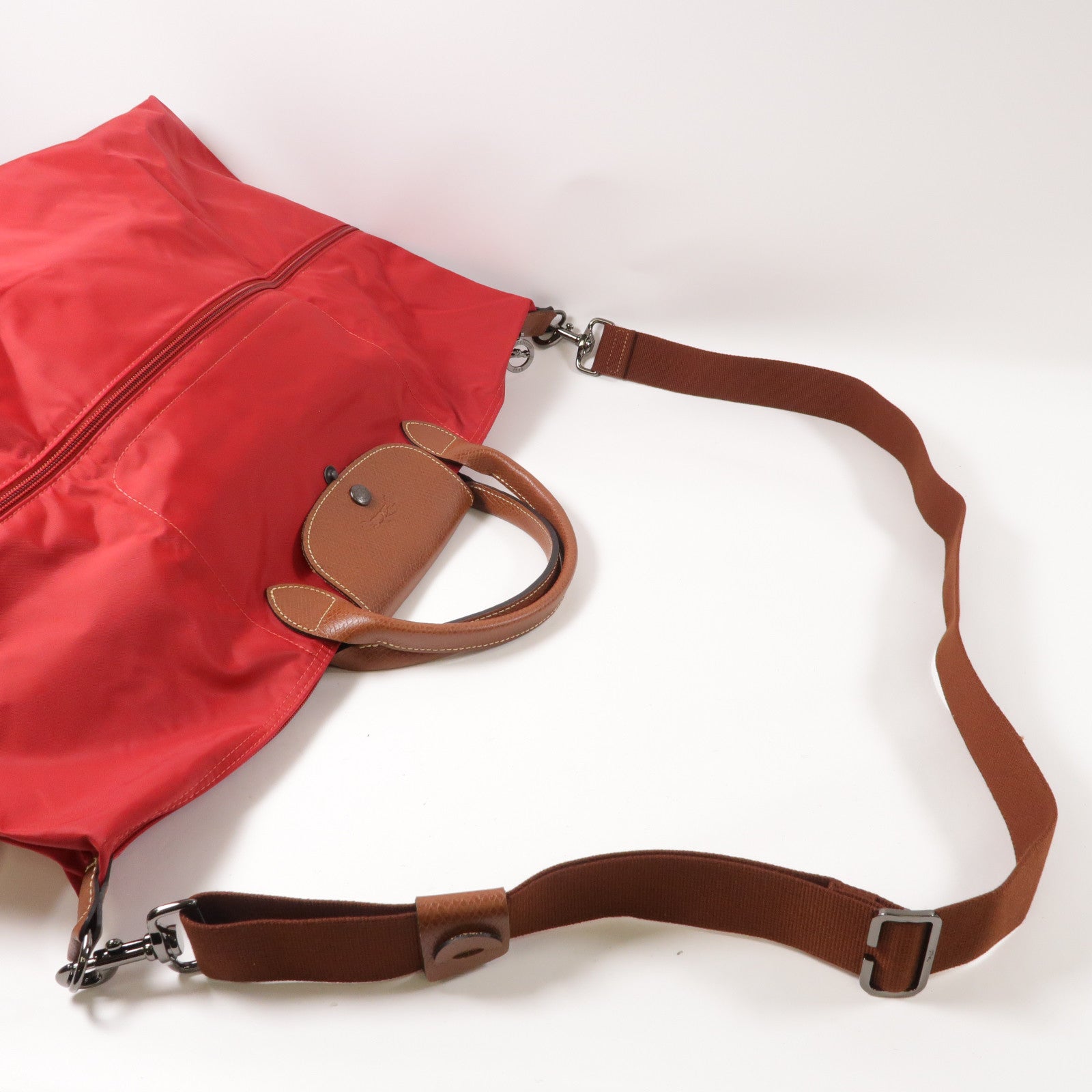 Longchamp 尼龍Shoulder Bag手挽肩背兩用袋紅色
