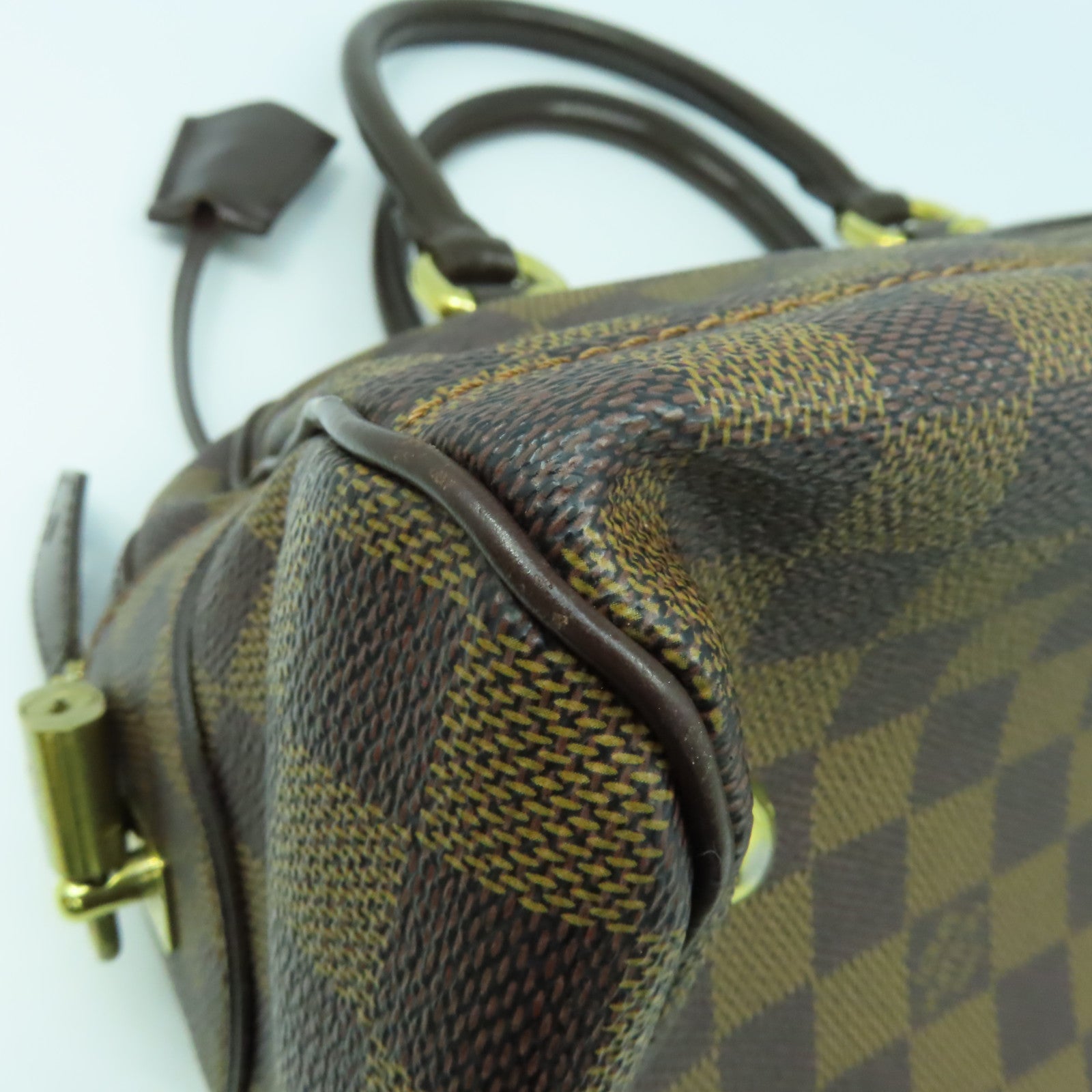 LOUIS VUITTON 【激減優惠】Damier Ebene Duomo金扣手挽袋啡色