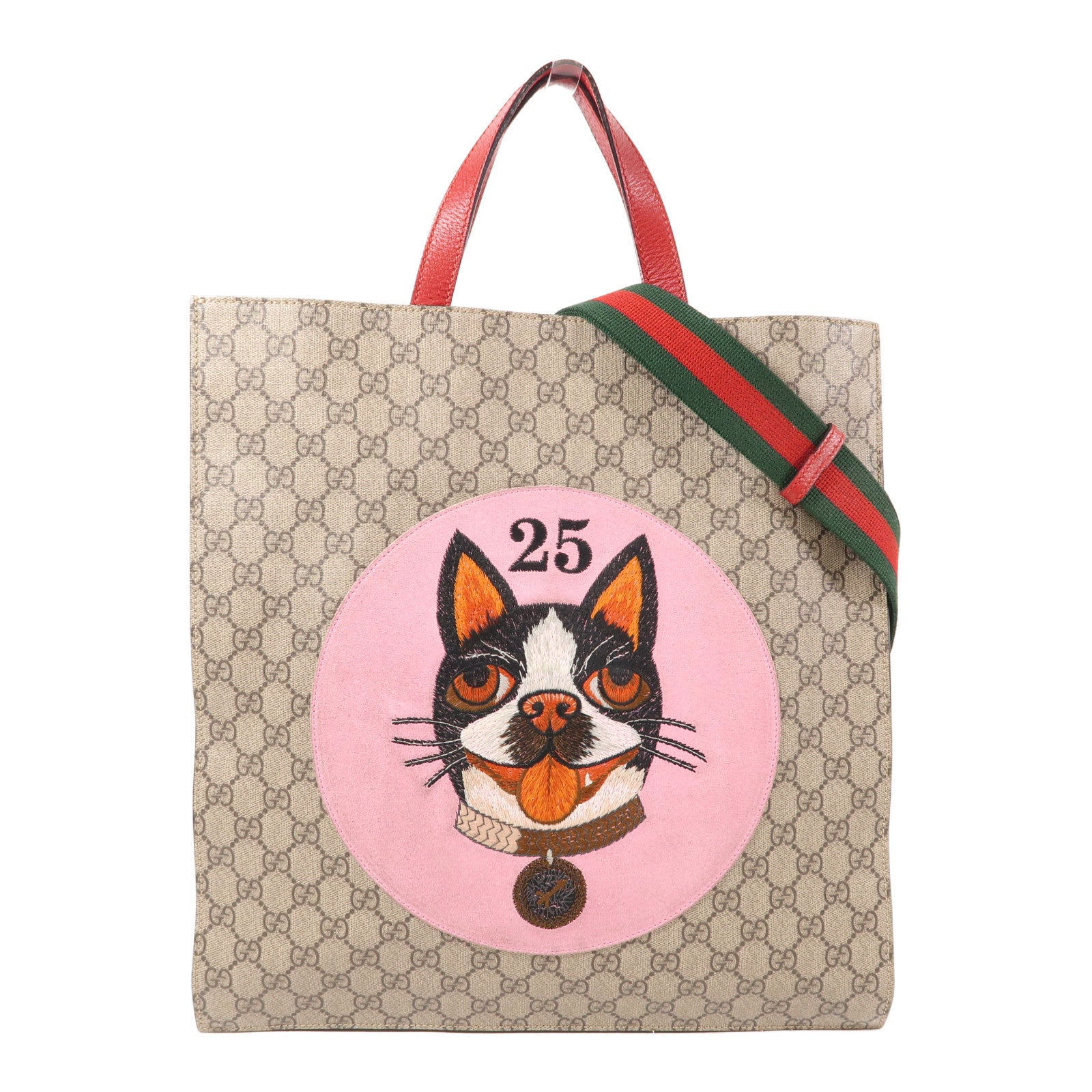 GUCCI 塗層帆布2 Way Shoulder Tote金扣手挽肩背兩用袋