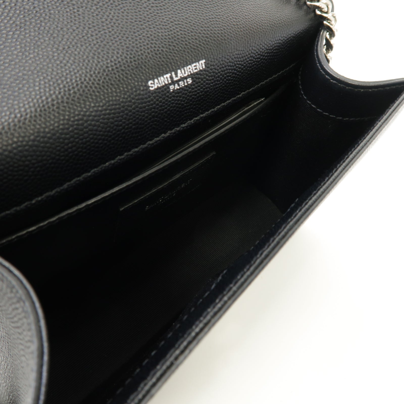 YVES SAINT LAURENT 牛皮皮革Kate Chain Shoulder Bag銀扣鏈帶肩背袋