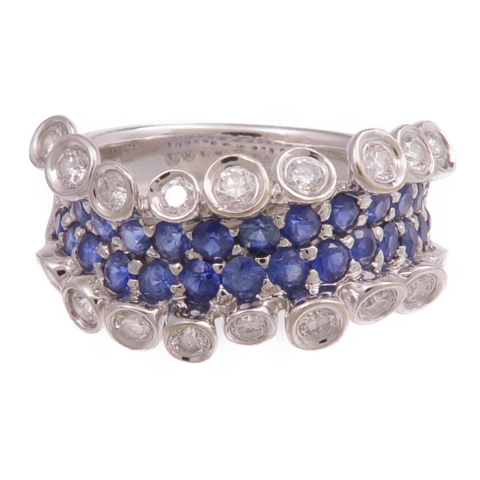 JEWELRY 【激減優惠】18K白金Diamond Sapphire Ring鑽石/藍寶石戒指US#6.25