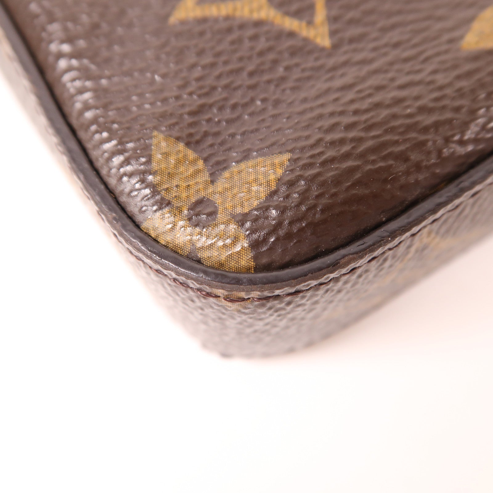 LOUIS VUITTON Monogram Pochette Felicie金扣鏈帶肩背袋棕色