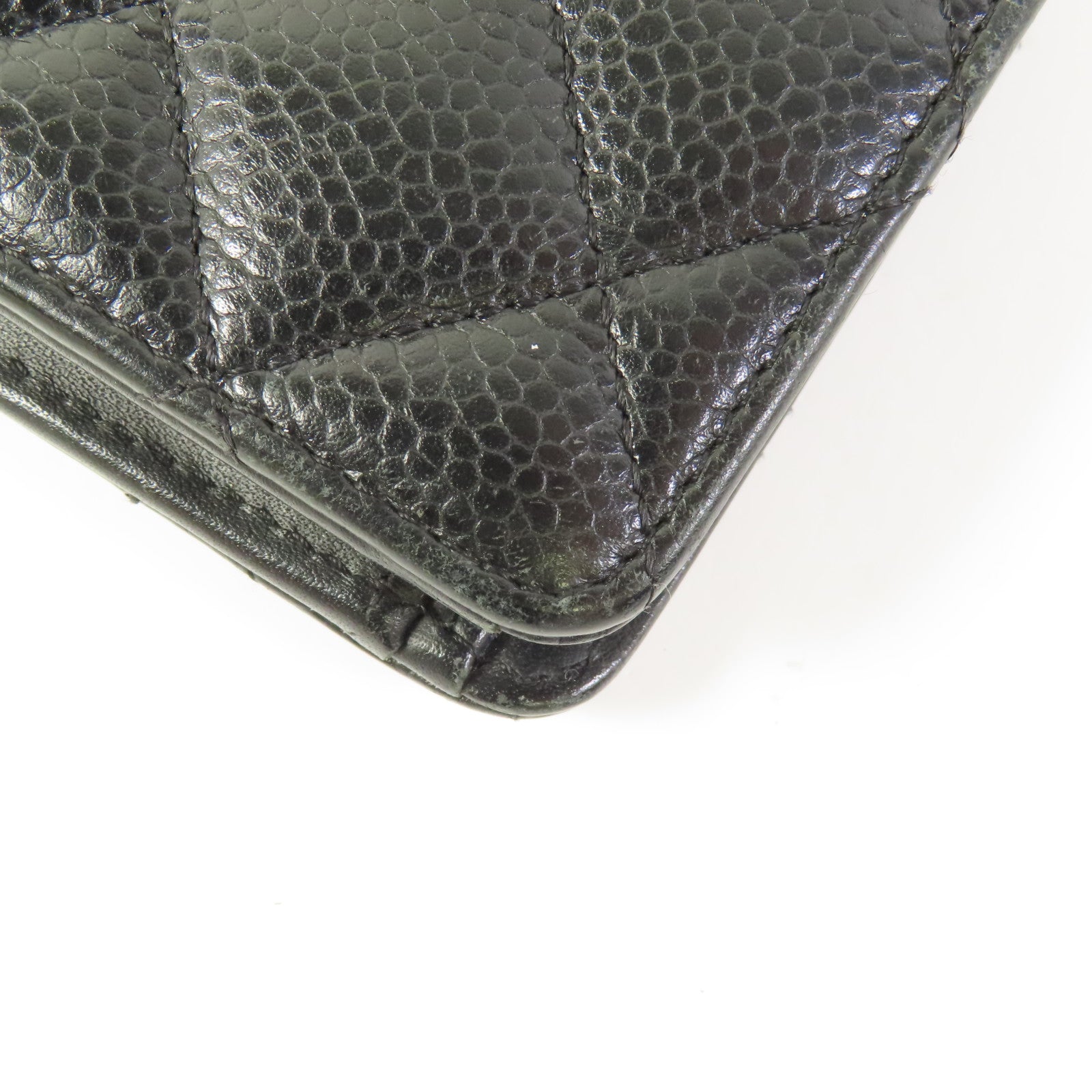 CHANEL 牛皮皮革Long Wallet銀扣長錢包